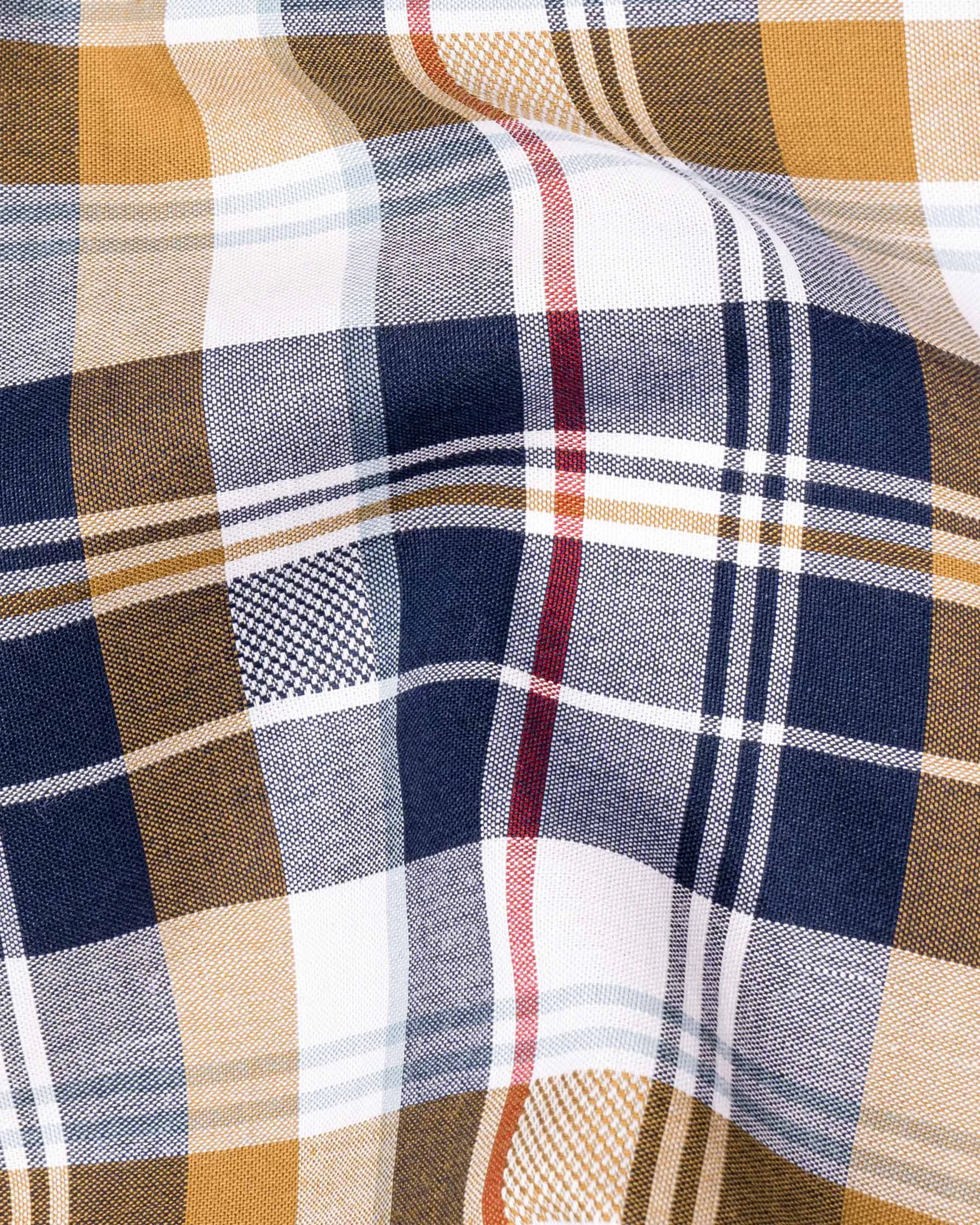 Haiti Blue Multicolour Plaid Dobby Textured Premium Giza Cotton Shirt sold by French Crown product image thumbnail 3
