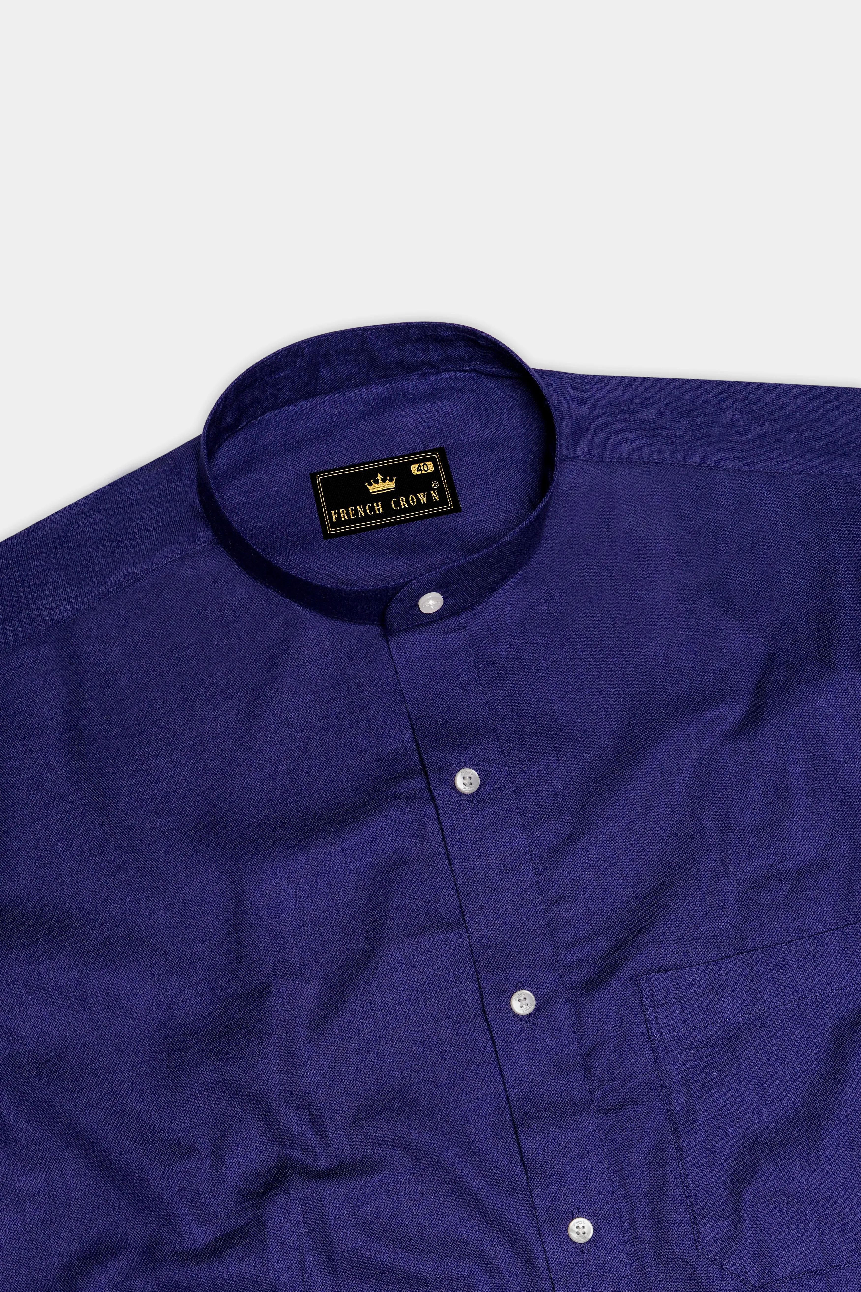 Gunmetal Blue Premium Cotton Shirt sold by French Crown product image thumbnail 5
