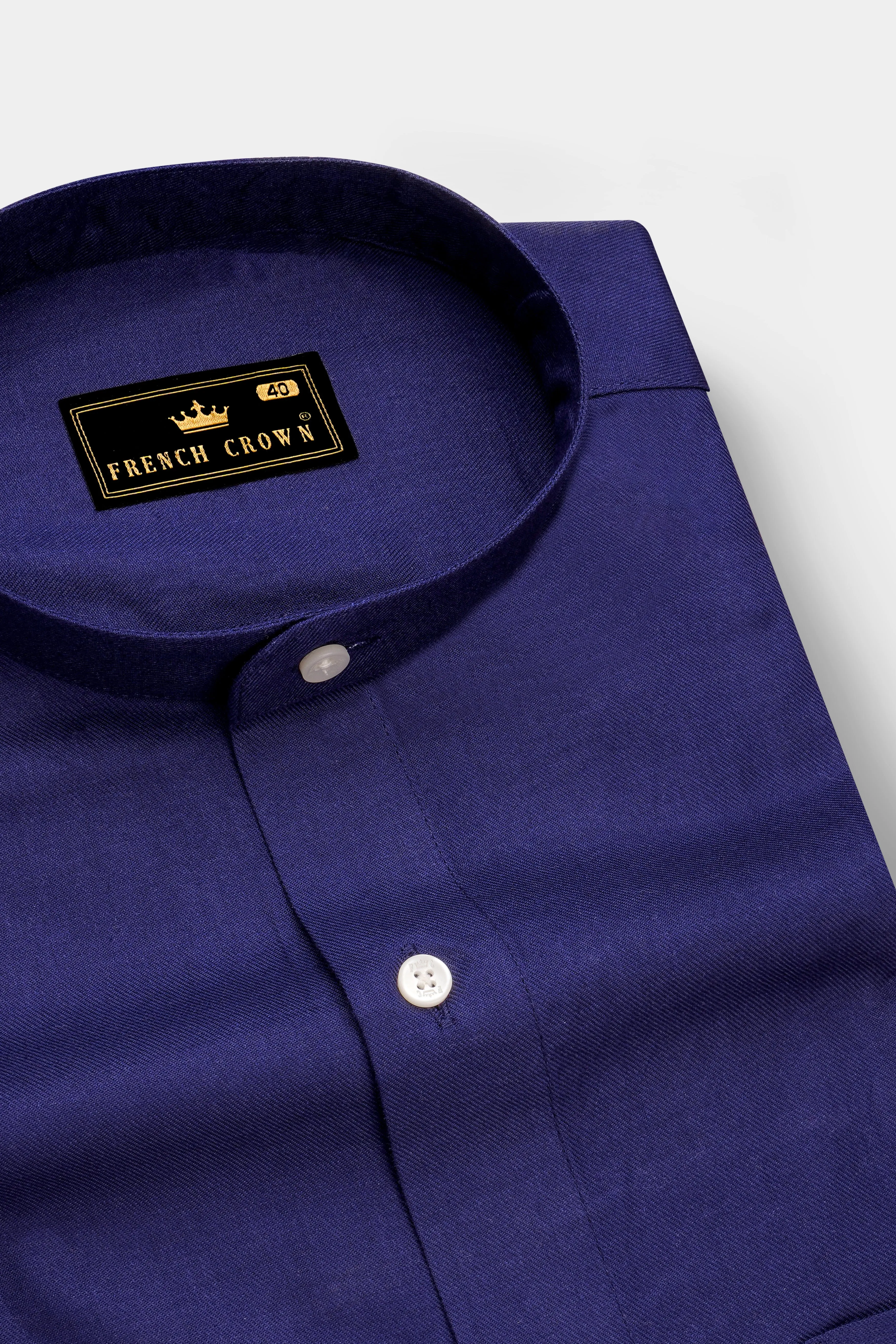Gunmetal Blue Premium Cotton Shirt sold by French Crown product image thumbnail 2