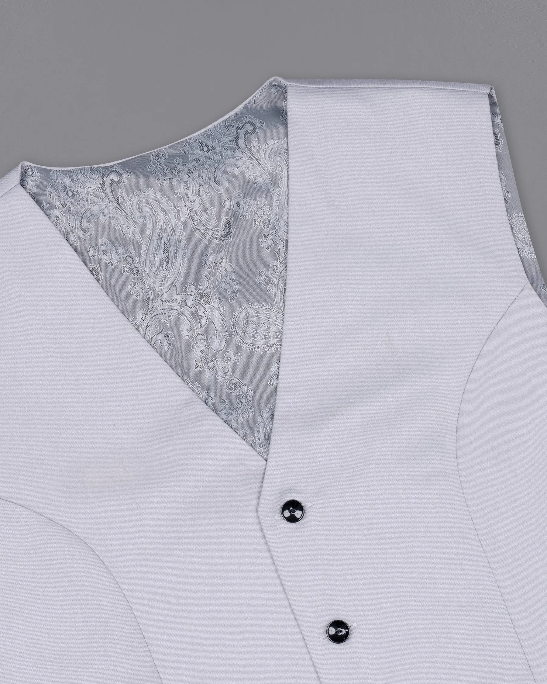 Ghost Gray Wool Rich Waistcoat sold by French Crown product image thumbnail 4