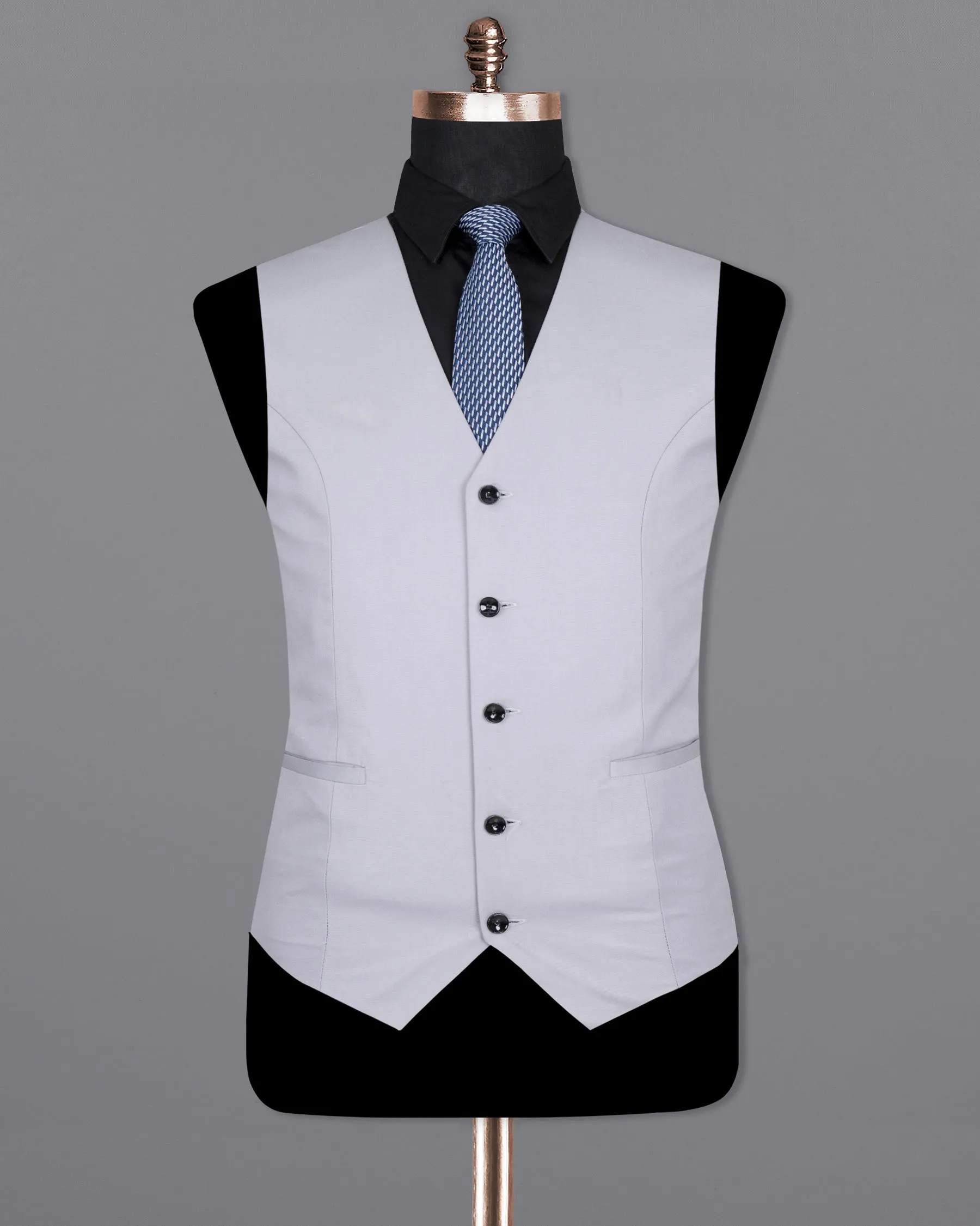 Ghost Gray Wool Rich Waistcoat sold by French Crown product image thumbnail 2