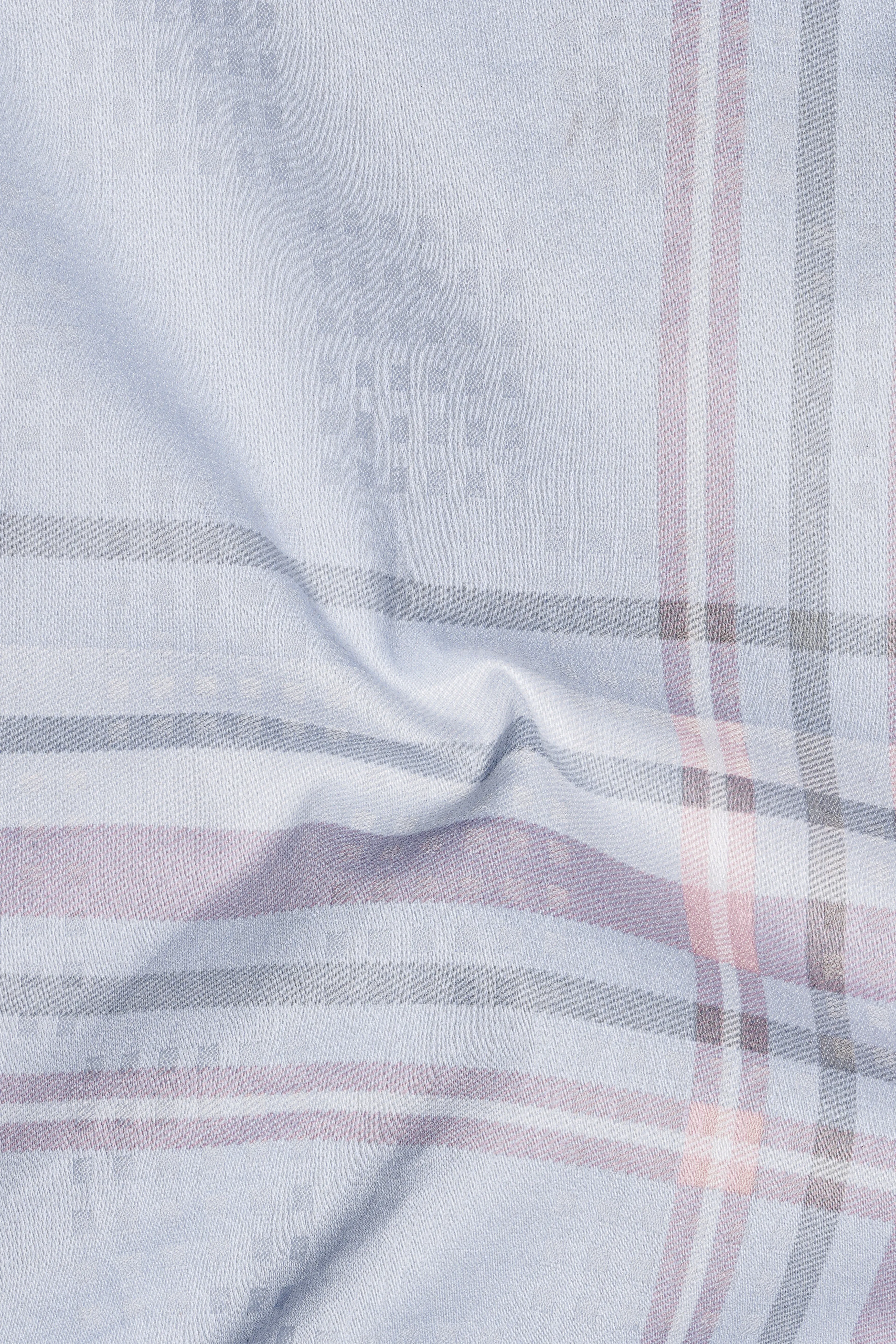 Geyser Gray Plaid Dobby Textured Premium Giza Cotton Shirt sold by French Crown product image thumbnail 3