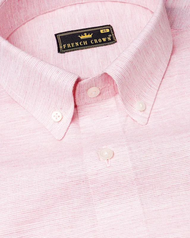 Gainsboro Pink and Bright White Chambray Shirt sold by French Crown