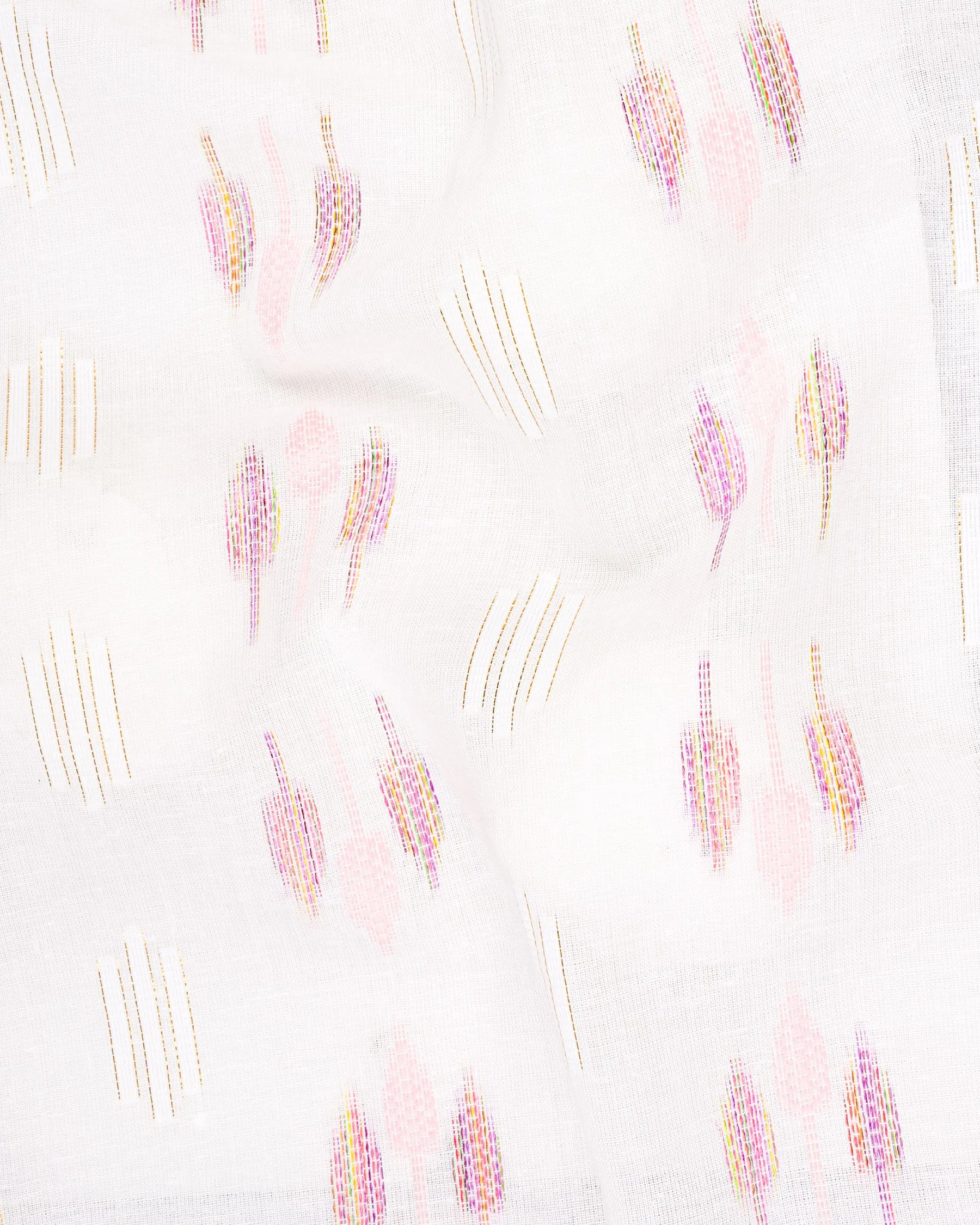 Cosmos Pink Leaves Textured Jacquard Premium Giza Cotton Kurta sold by French Crown product image thumbnail 3