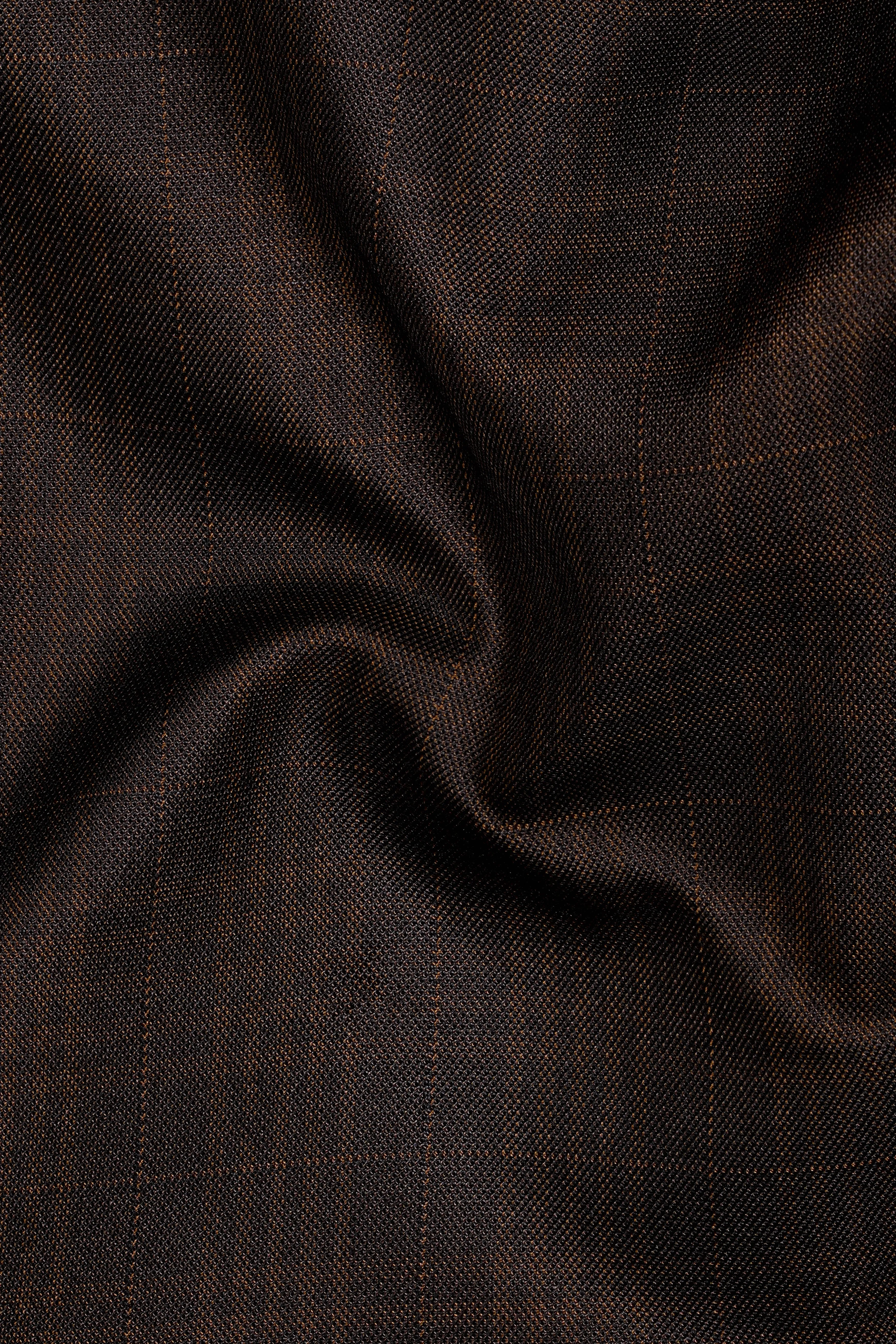Birch Brown Plaid Cross Placket Bandhgala Blazer sold by French Crown product image thumbnail 3