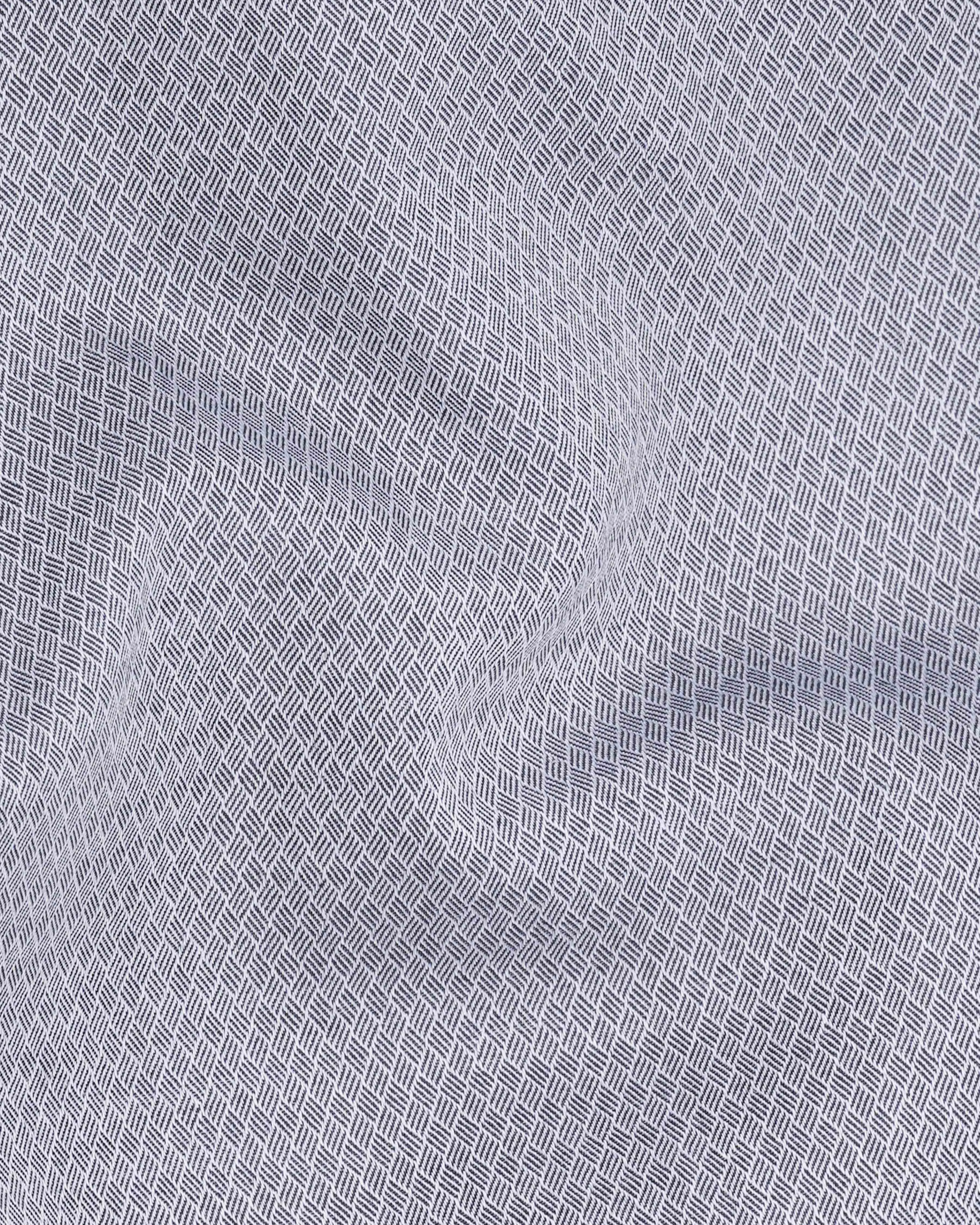 Spun Pearl Silver Dobby Textured Premium Giza Cotton Shirt sold by French Crown product image thumbnail 2