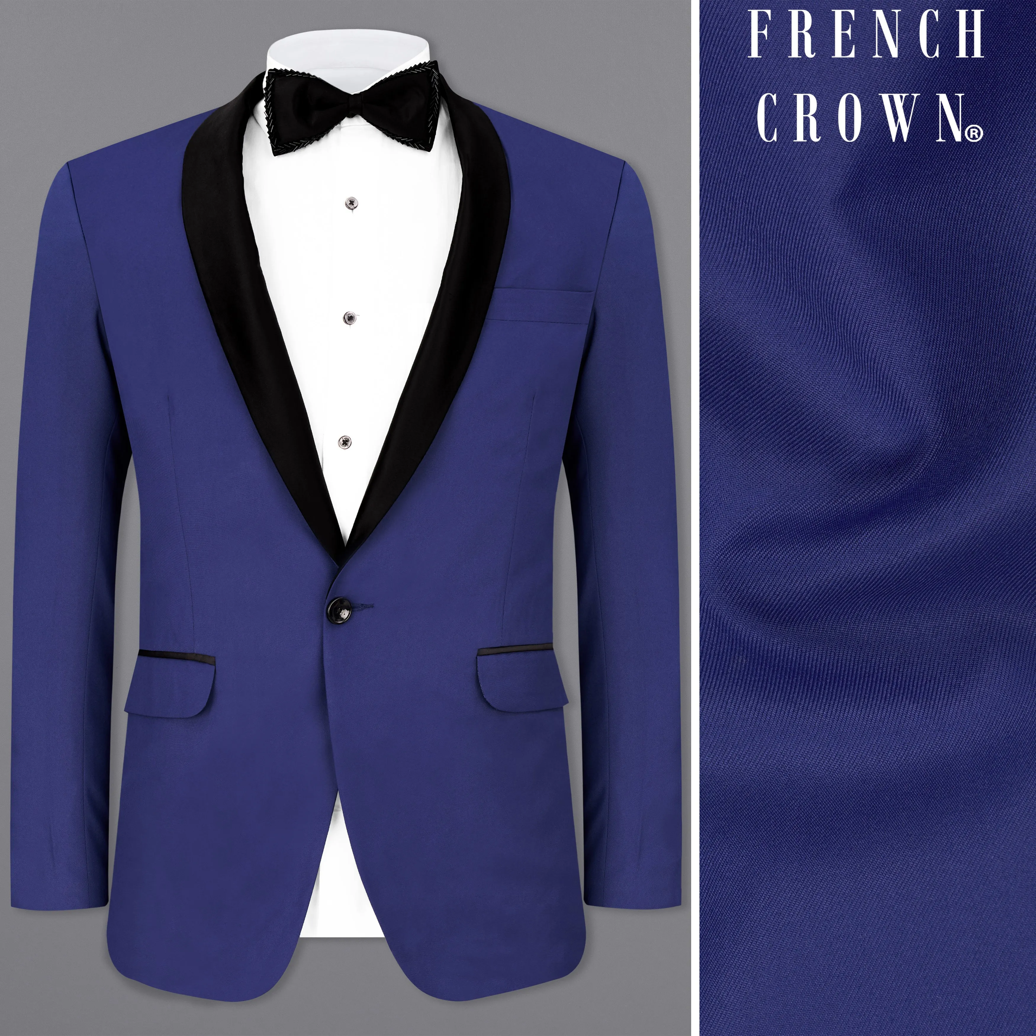 Royal Blue Tuxedo Blazer sold by French Crown