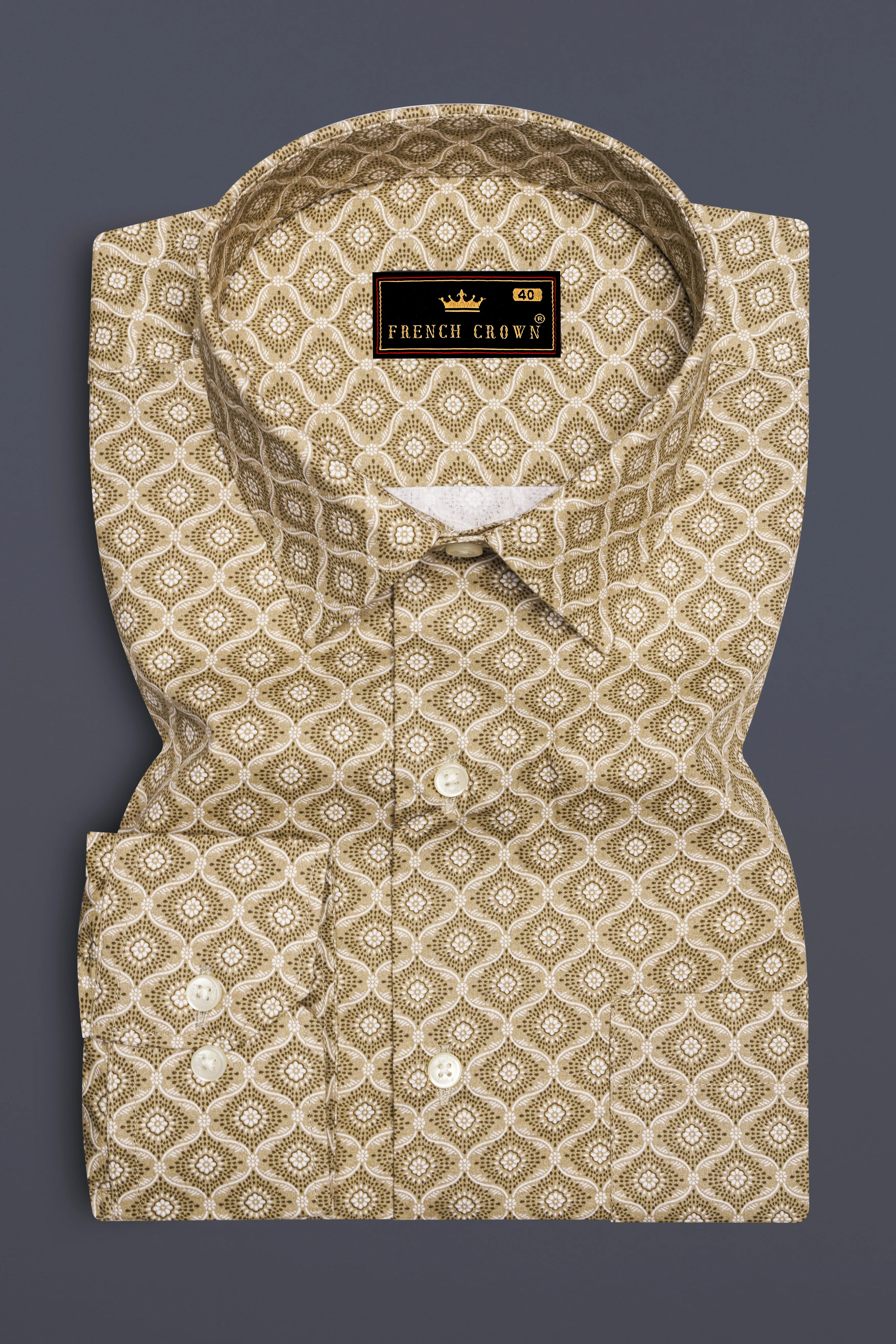 Pavlova Green and White Premium Cotton Shirt sold by French Crown product image thumbnail 4