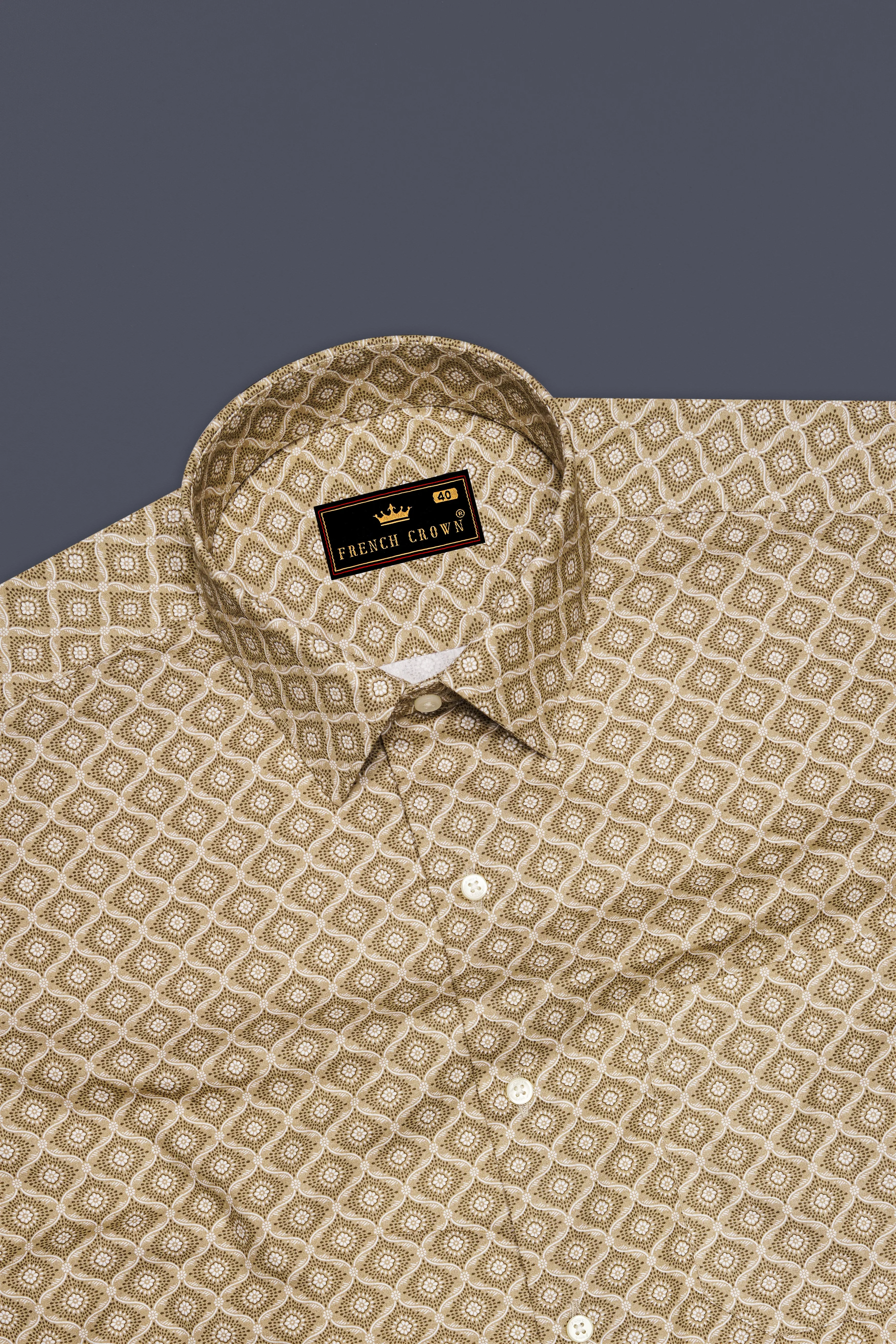 Pavlova Green and White Premium Cotton Shirt sold by French Crown product image thumbnail 5