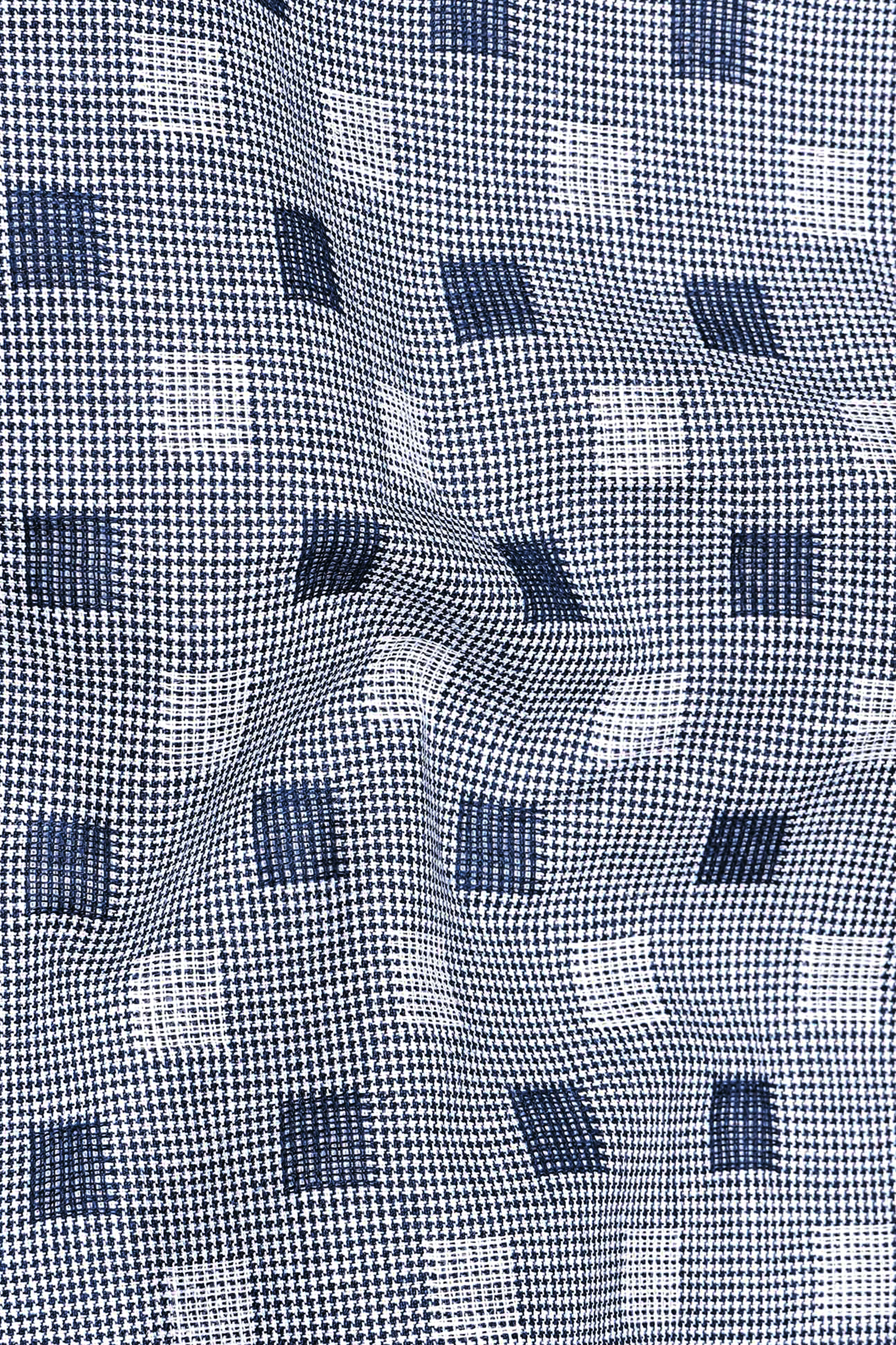 Meteorite Blue and White Square Dobby Textured Premium Giza Cotton Shirt sold by French Crown product image thumbnail 2