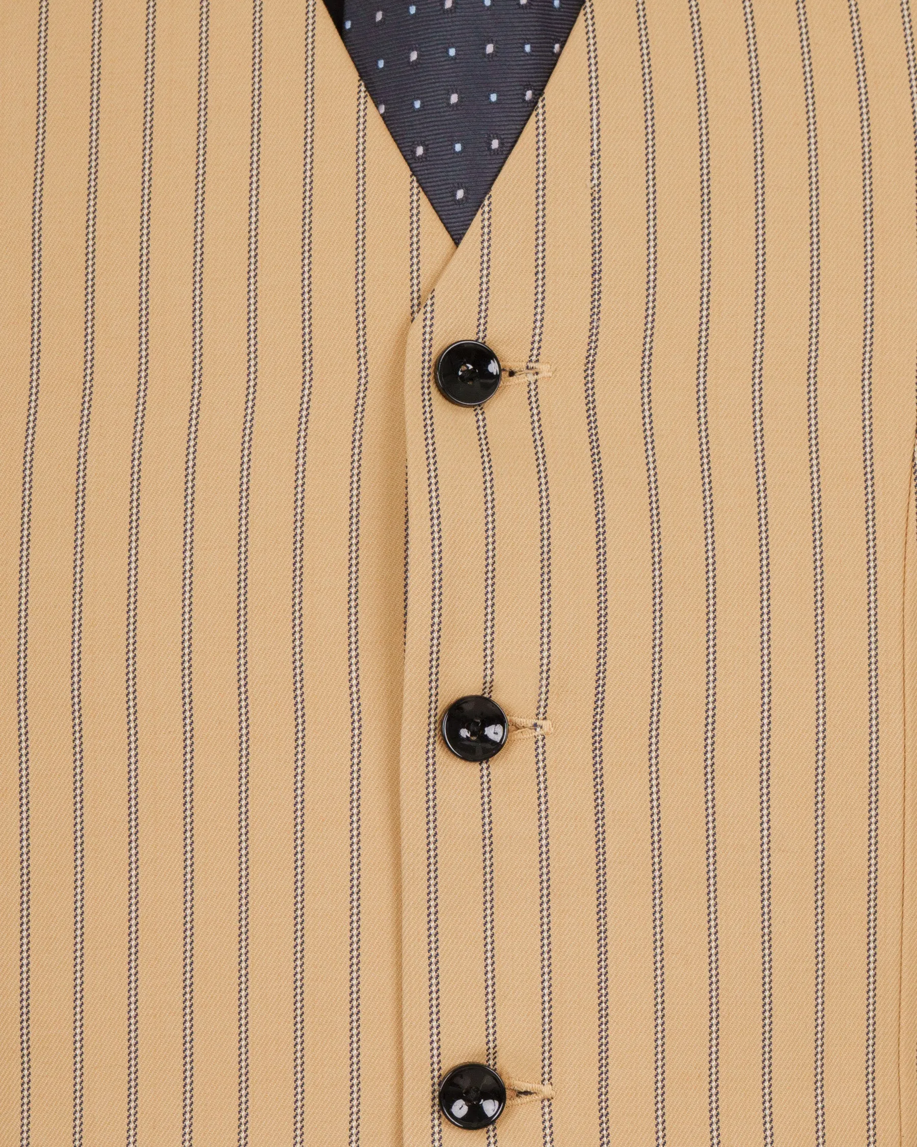 Harvest Gold Cream Striped Woolrich Waistcoat sold by French Crown product image thumbnail 5