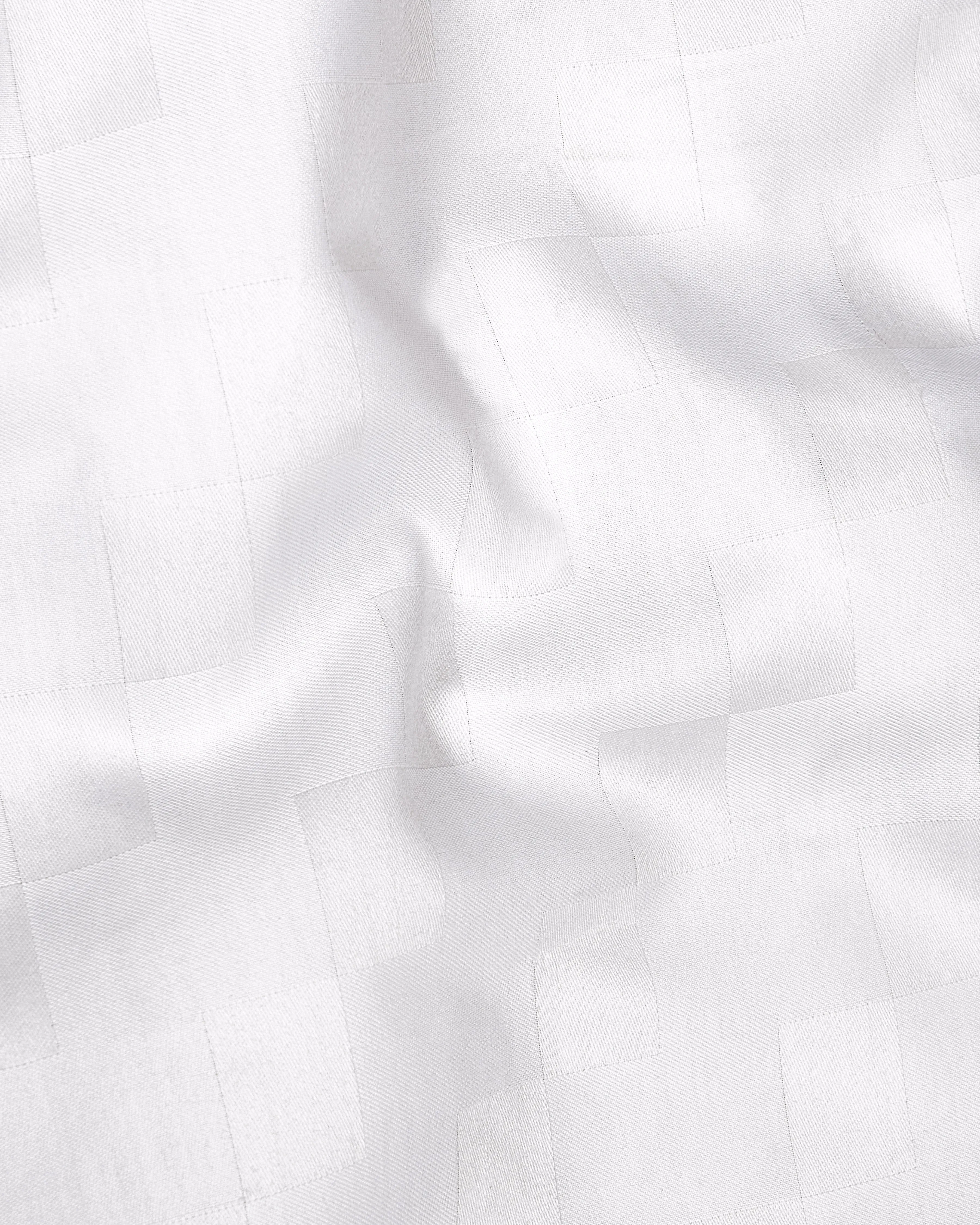 Bright White Dobby Textured Premium Giza Cotton Shirt sold by French Crown product image thumbnail 2