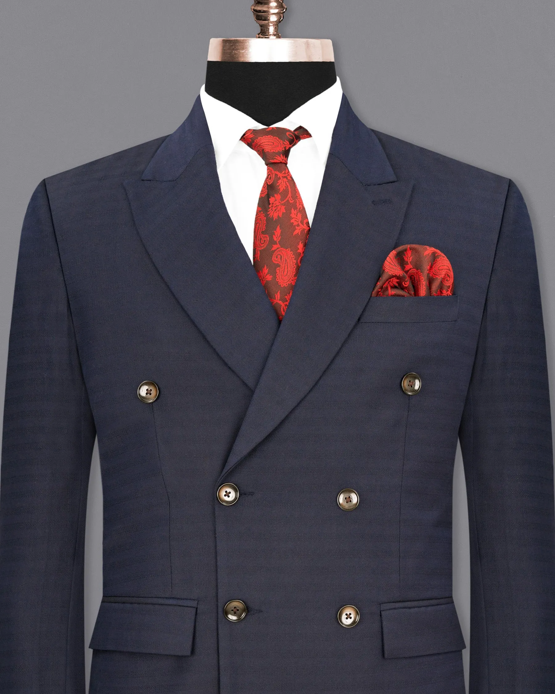 Tuna Blue Double Breasted Blazer sold by French Crown product image thumbnail 2