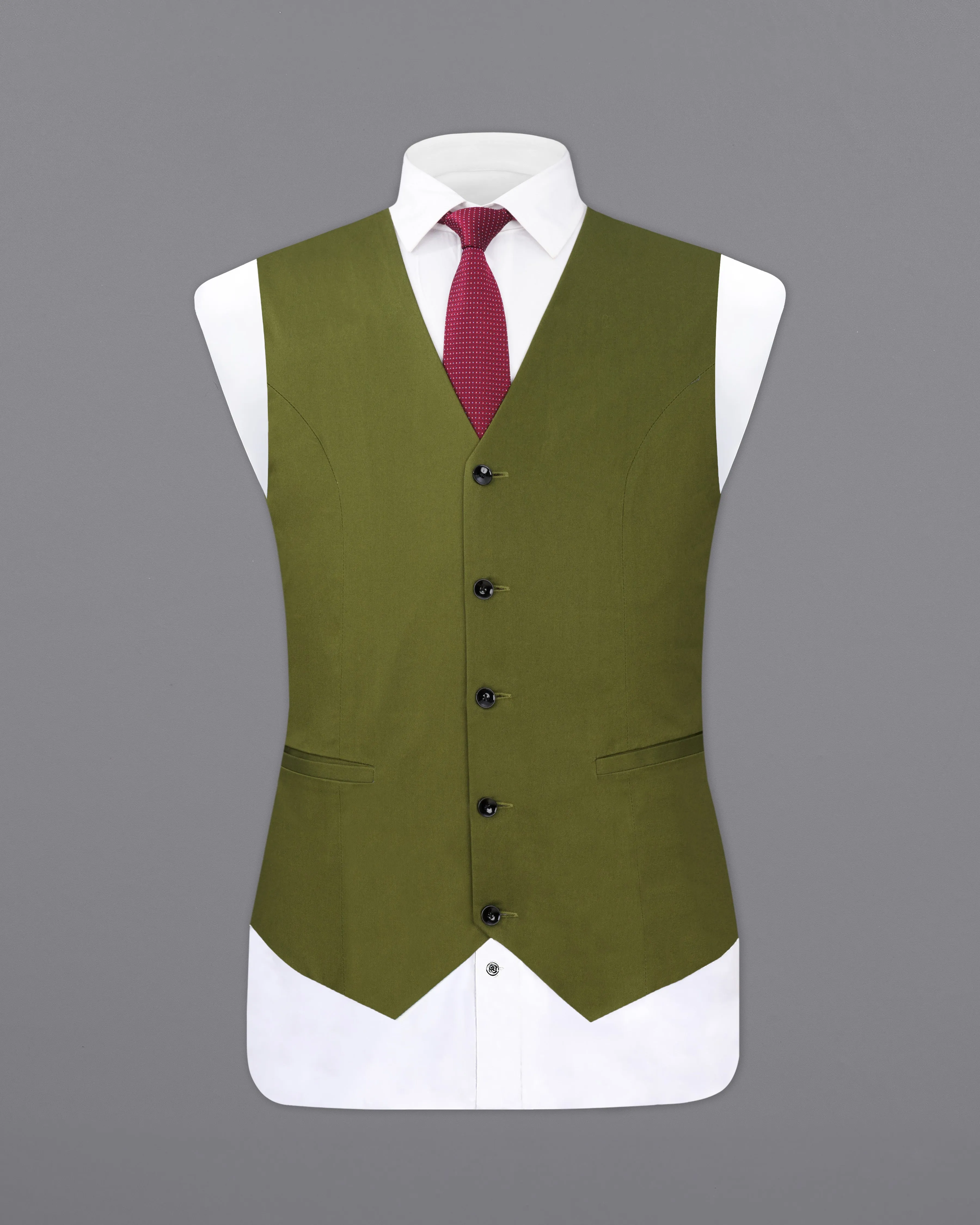 Saratoga Green Premium Cotton Waistcoat sold by French Crown product image thumbnail 2