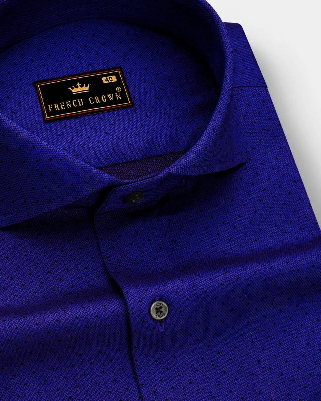 Sapphire Blue Dobby Textured Premium Giza Cotton Shirt sold by French Crown