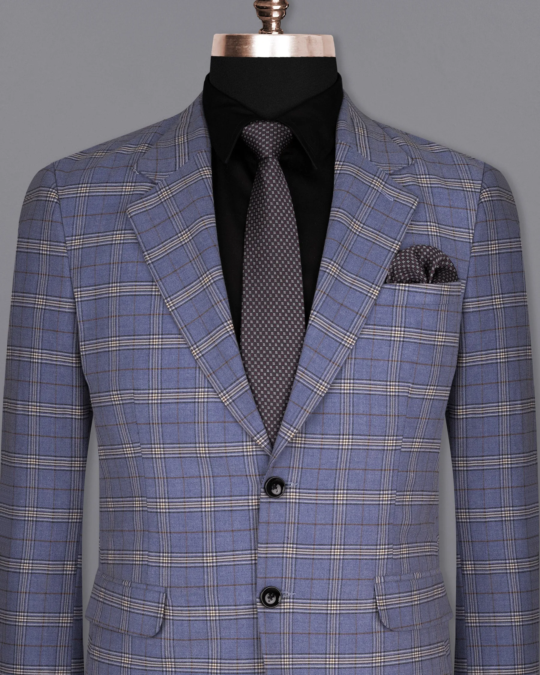 Logan Blue Super fine Plaid Woolrich Blazer sold by French Crown product image thumbnail 2