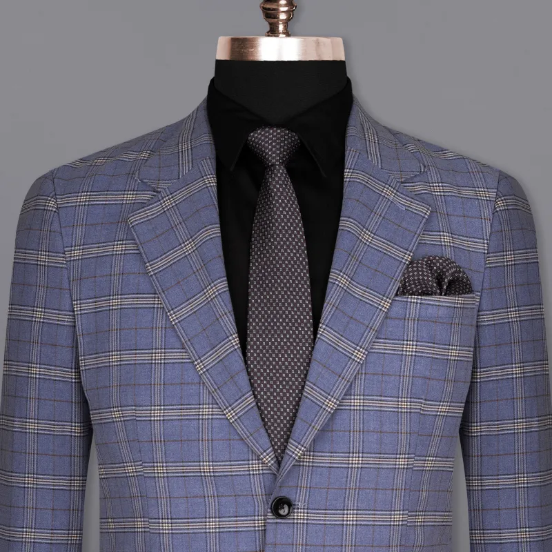 Logan Blue Super fine Plaid Woolrich Blazer made by French Crown