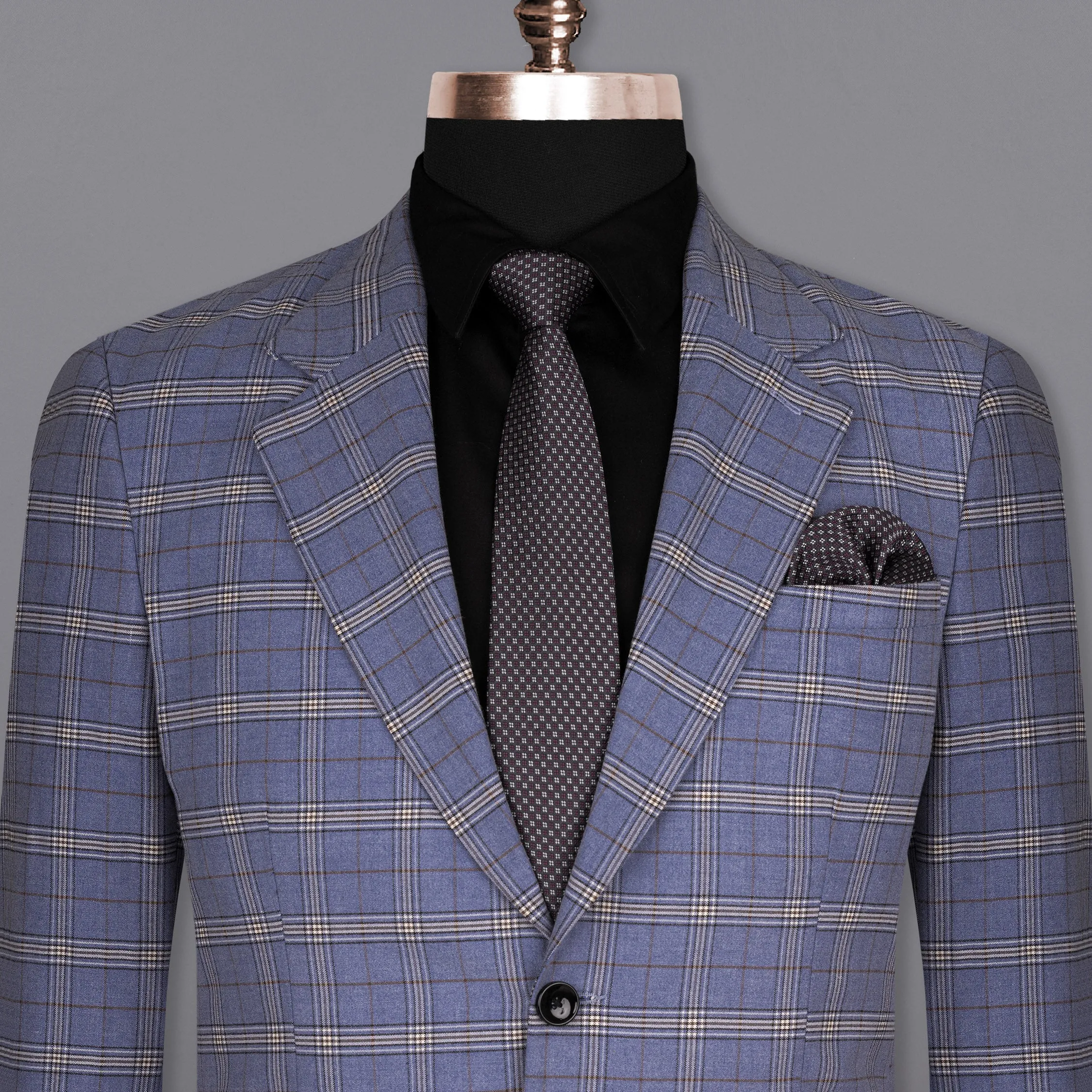 Logan Blue Super fine Plaid Woolrich Blazer sold by French Crown