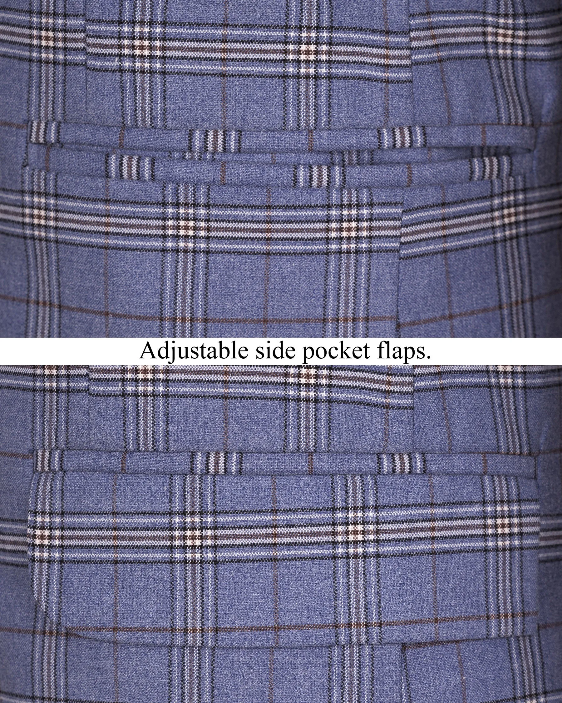 Logan Blue Super fine Plaid Woolrich Blazer sold by French Crown product image thumbnail 5