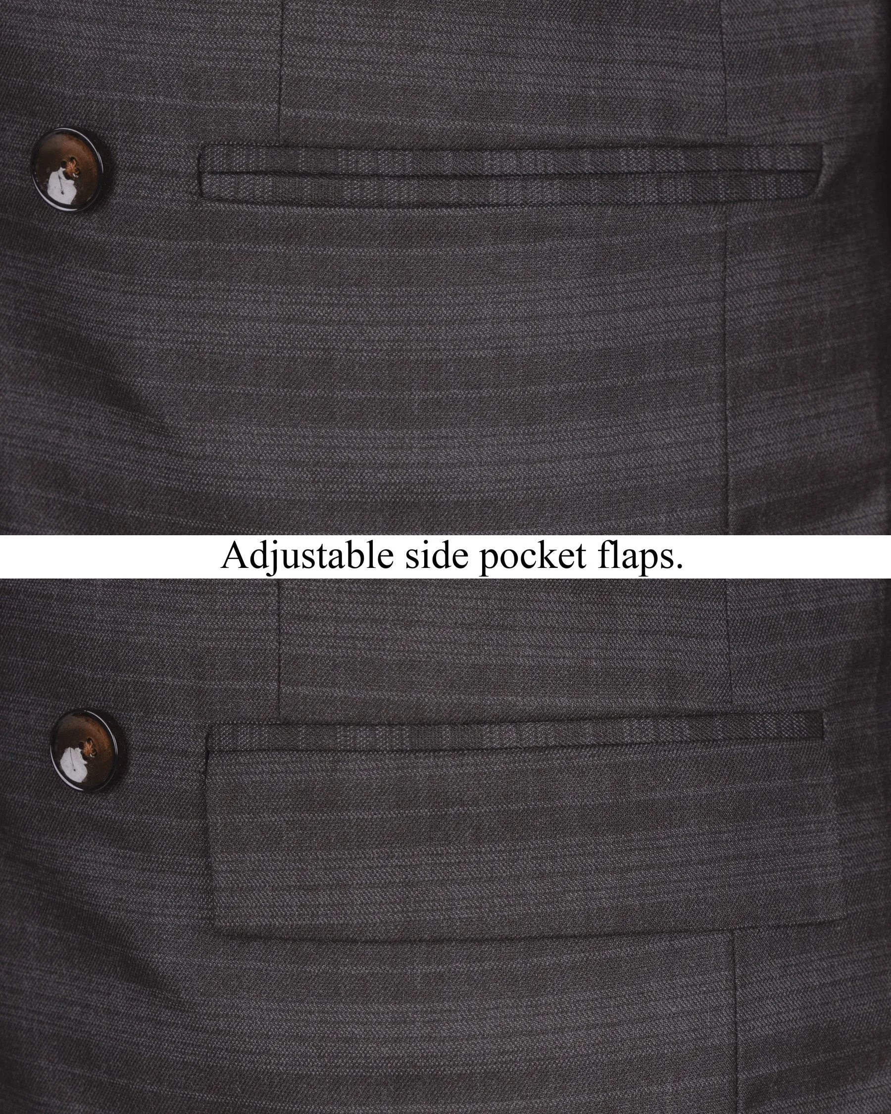 Grape Grey Double Breasted Striped Woolrich Blazer sold by French Crown product image thumbnail 5