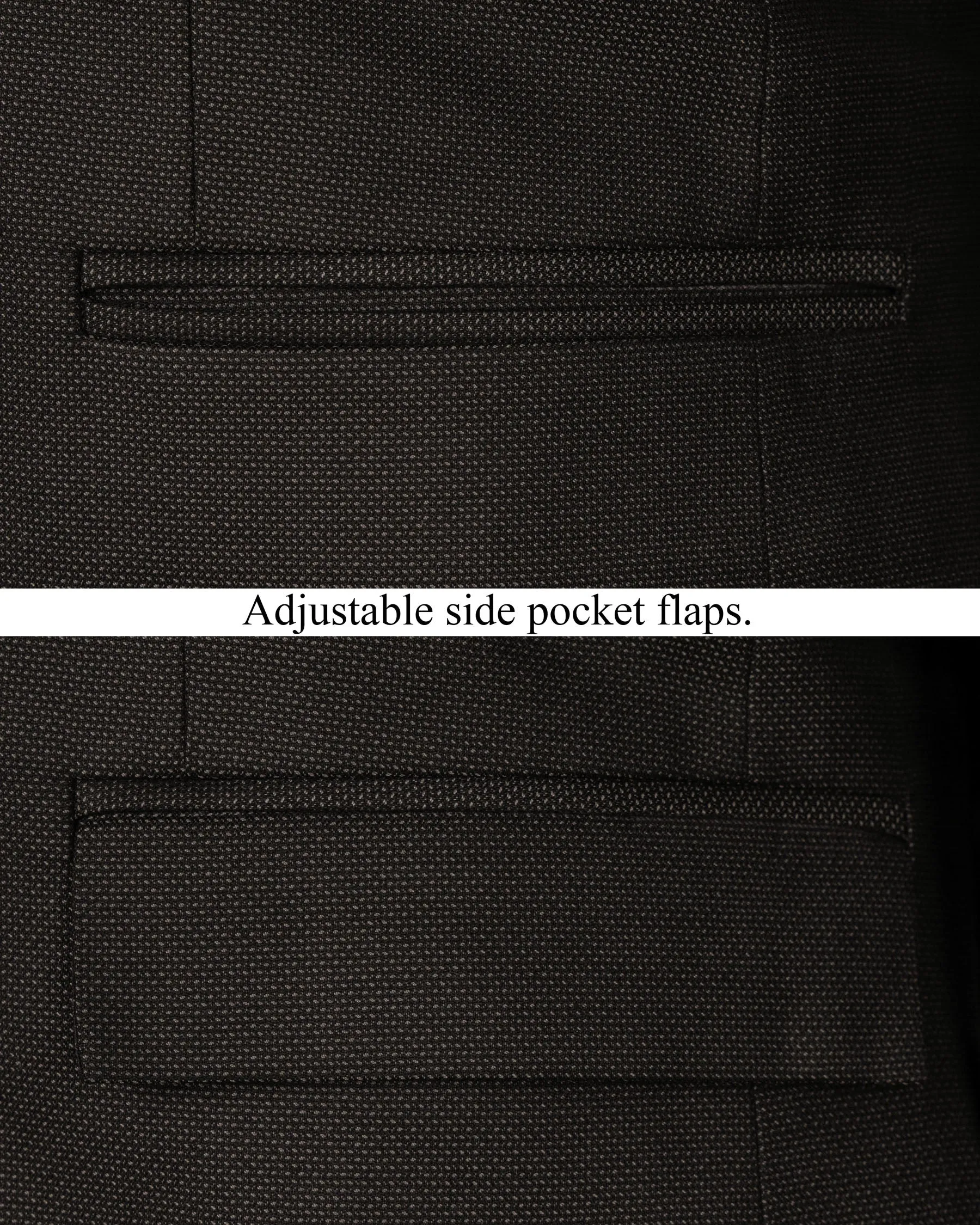 Dark Brown Cross Placket Wool Rich Bandhgala Blazer sold by French Crown product image thumbnail 5