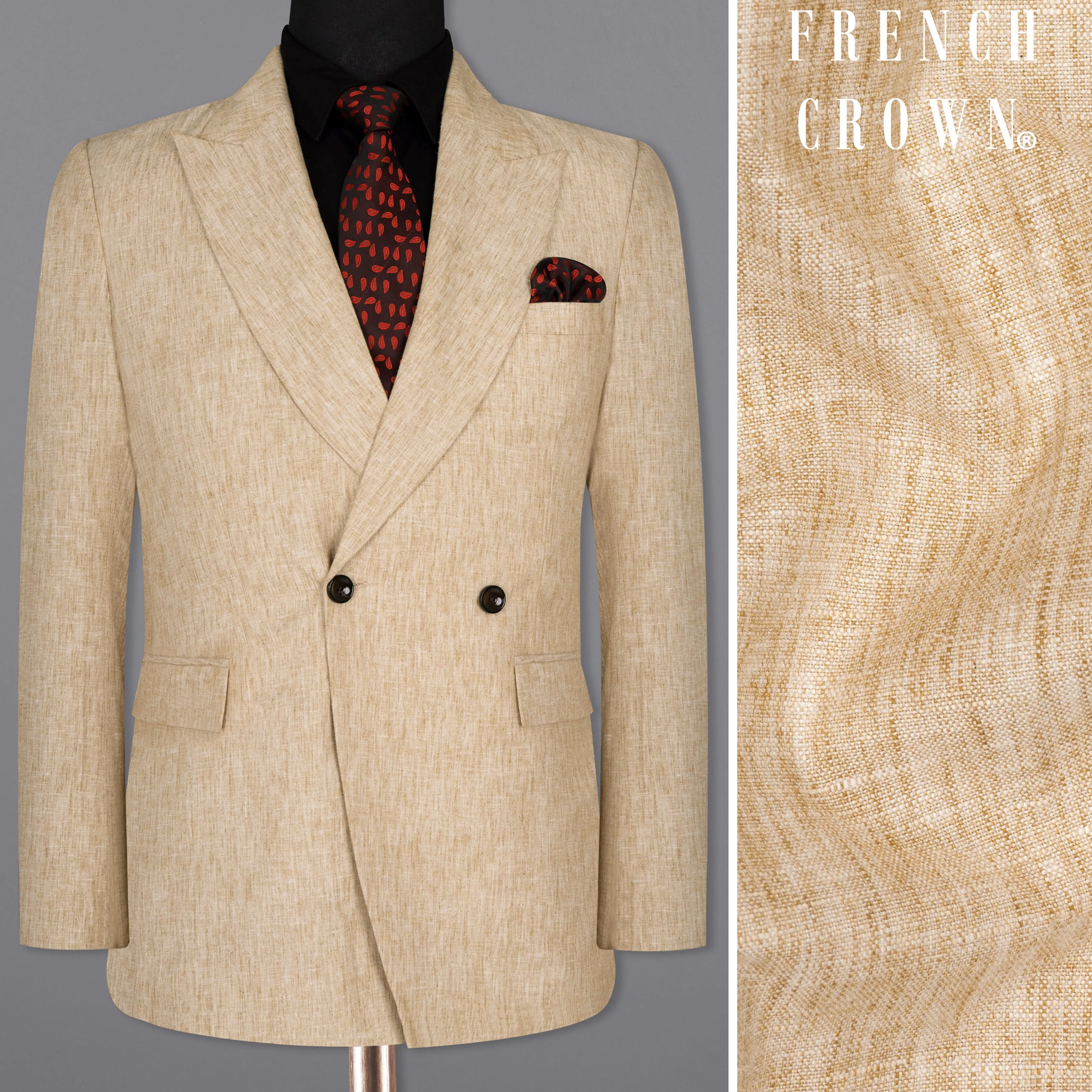 Cream Luxurious Linen Blazer sold by French Crown