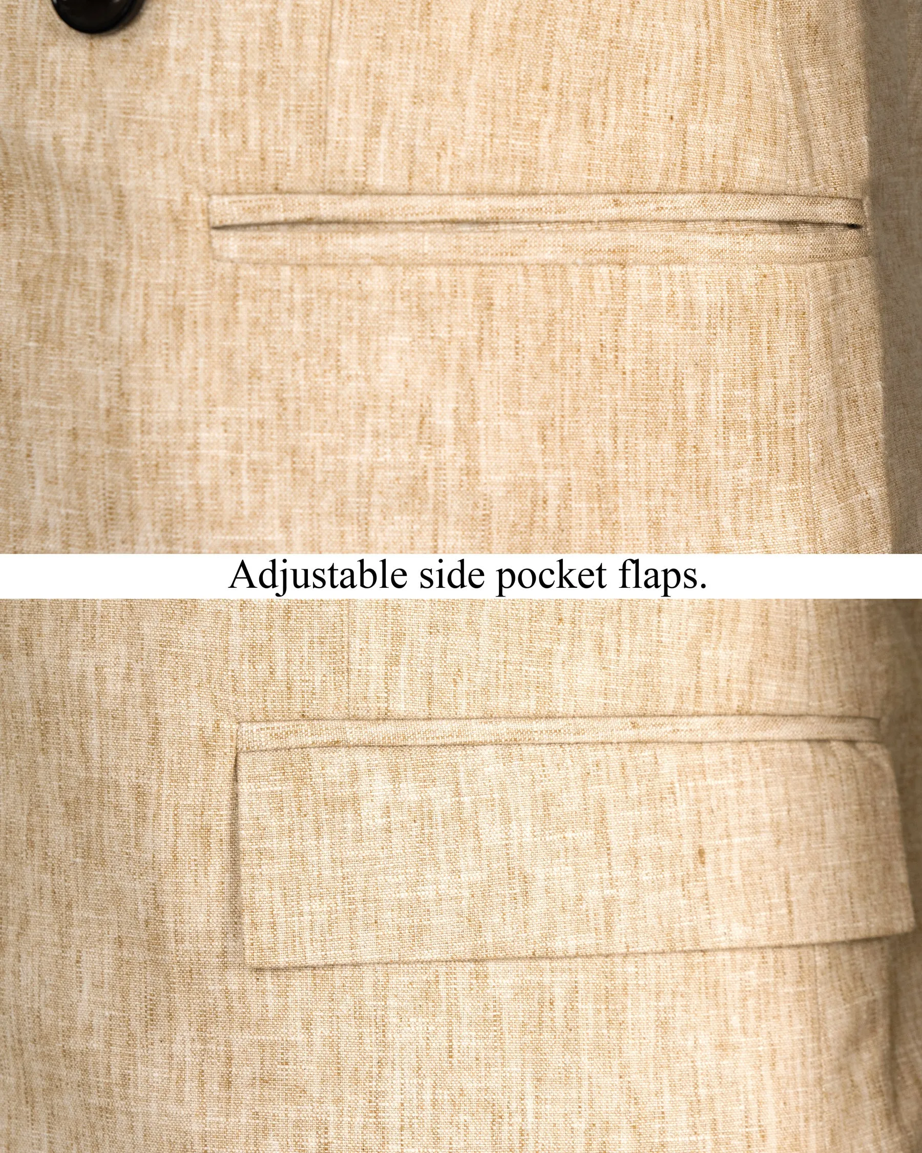 Cream Luxurious Linen Blazer sold by French Crown product image thumbnail 5