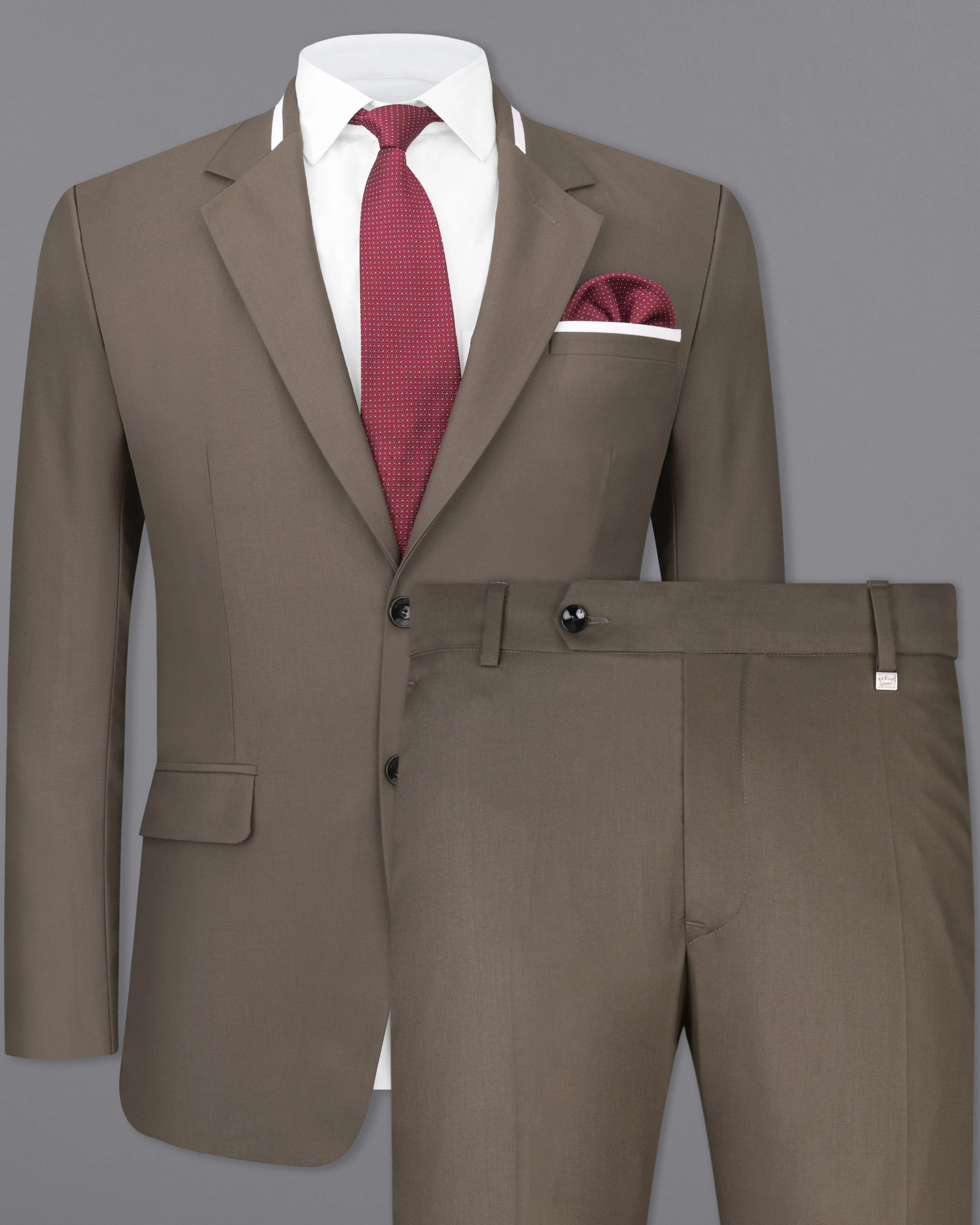 Tobacco Brown Single Breasted Designer Suit sold by French Crown product image thumbnail 2