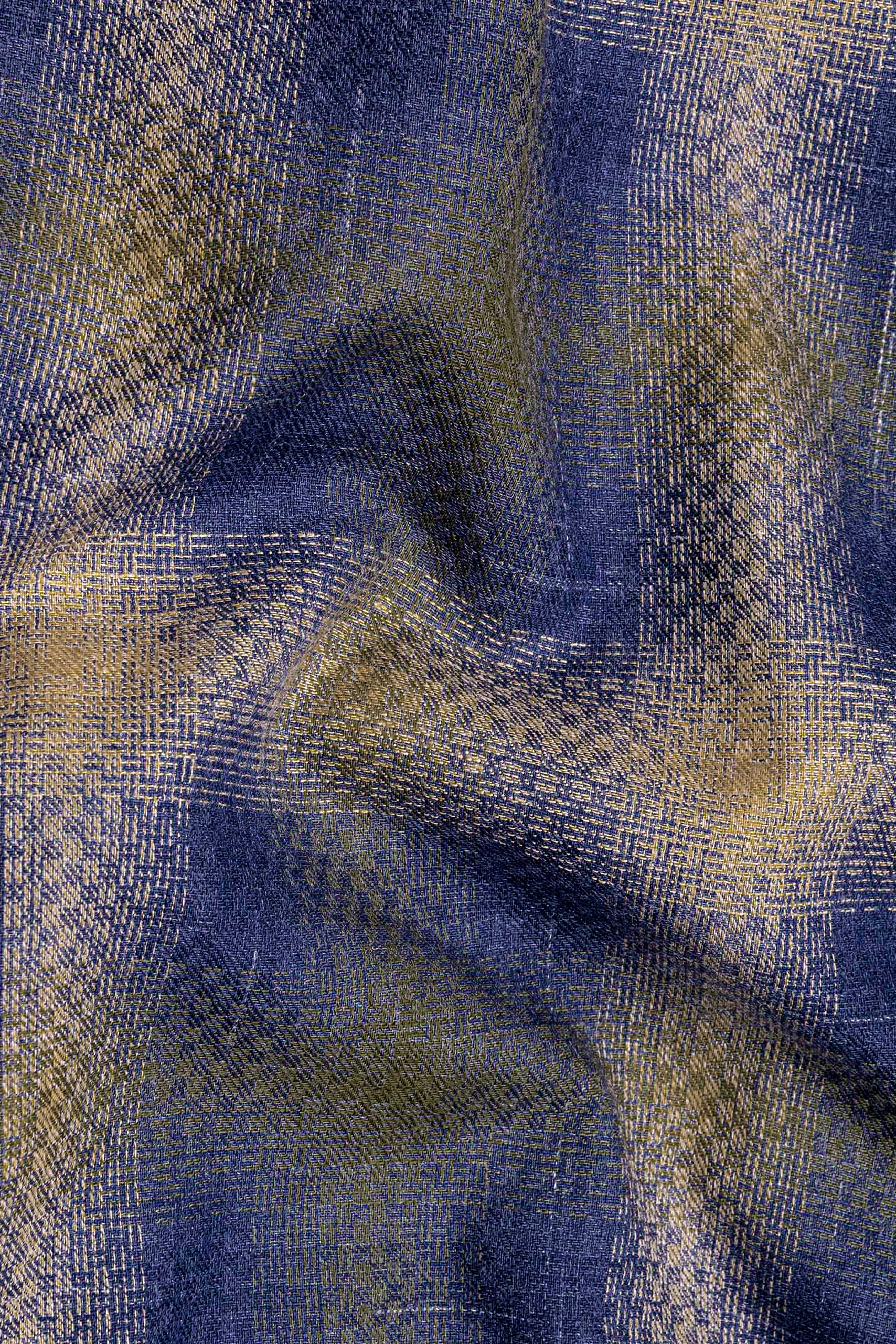 Marine blue and Fawn Brown Twill Premium Cotton Shirt sold by French Crown product image thumbnail 2