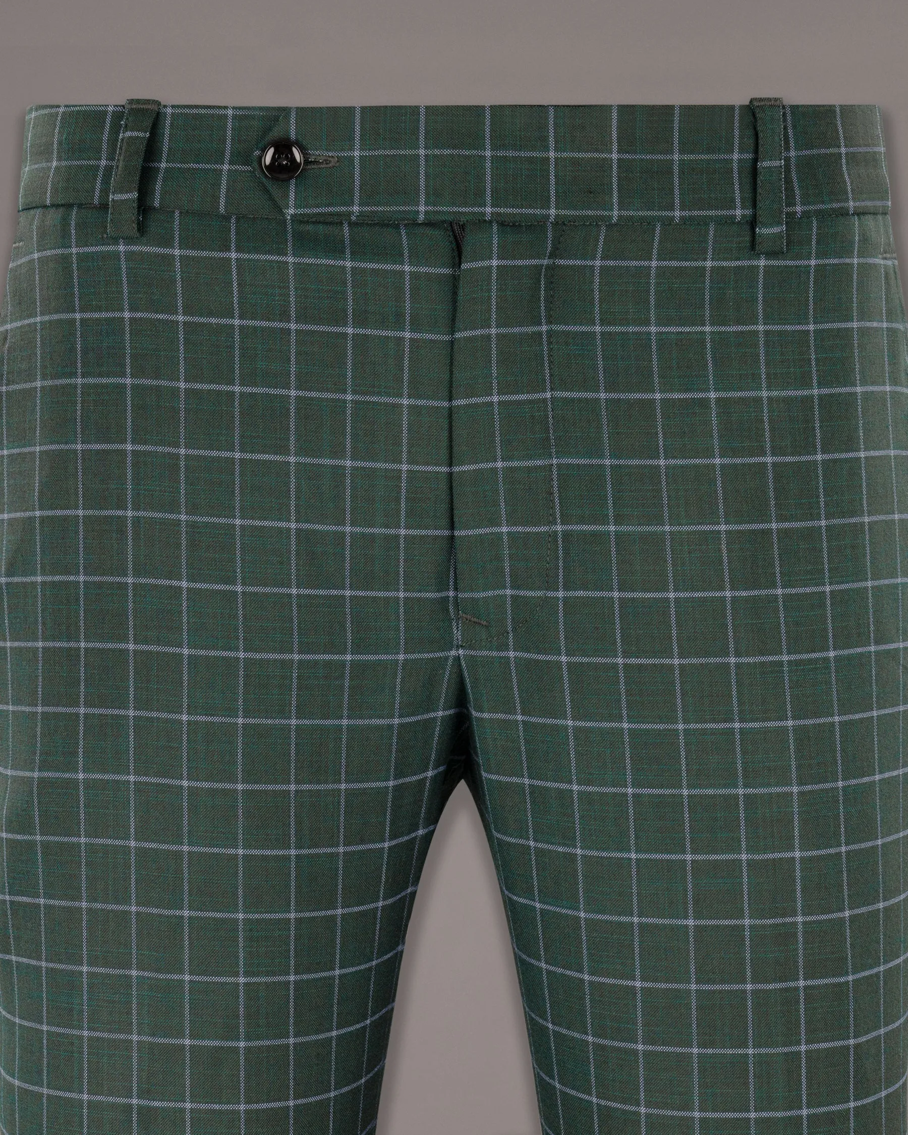 Cable Green Windowpane Wool Rich Pant sold by French Crown product image thumbnail 2