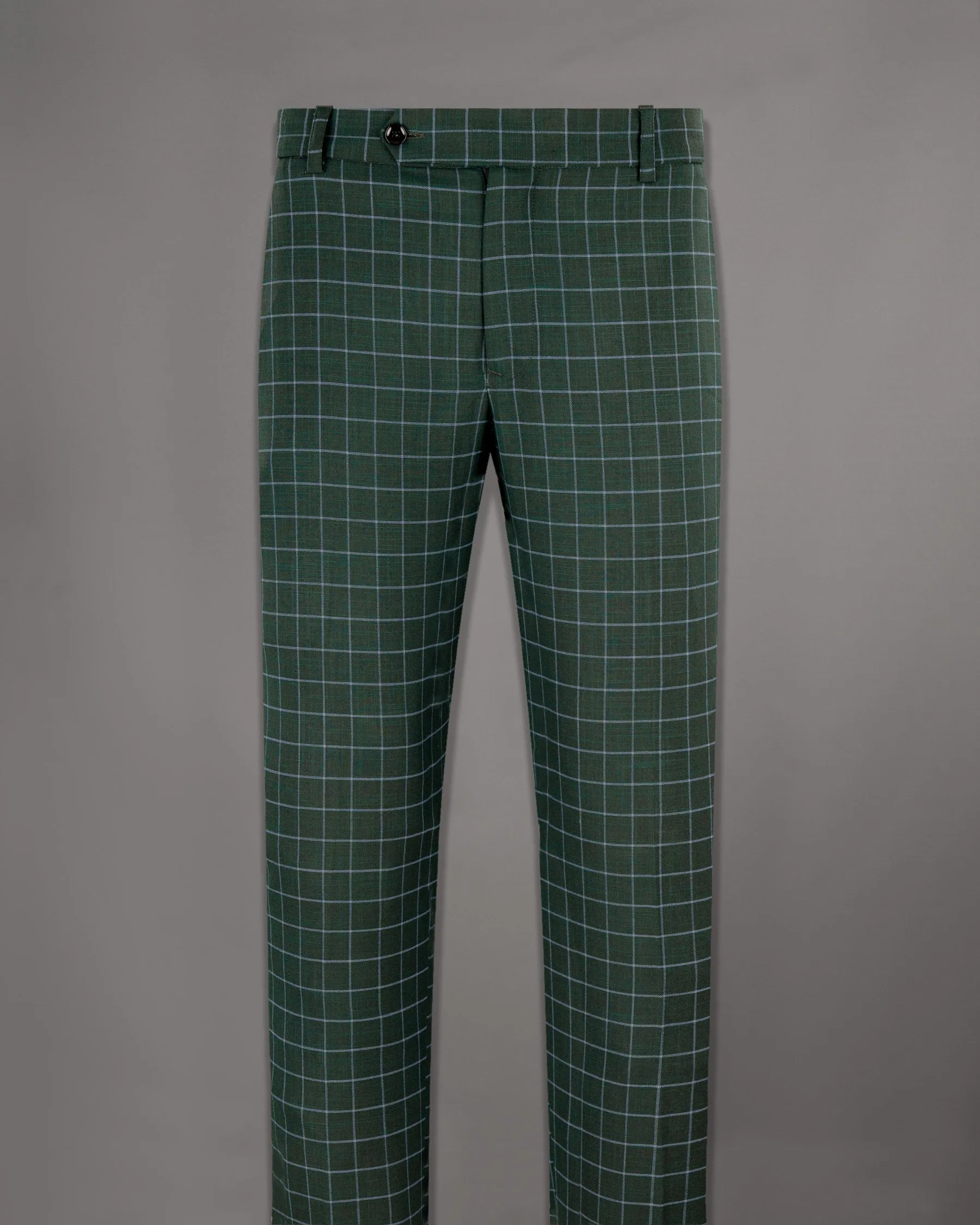 Cable Green Windowpane Wool Rich Pant sold by French Crown product image thumbnail 4