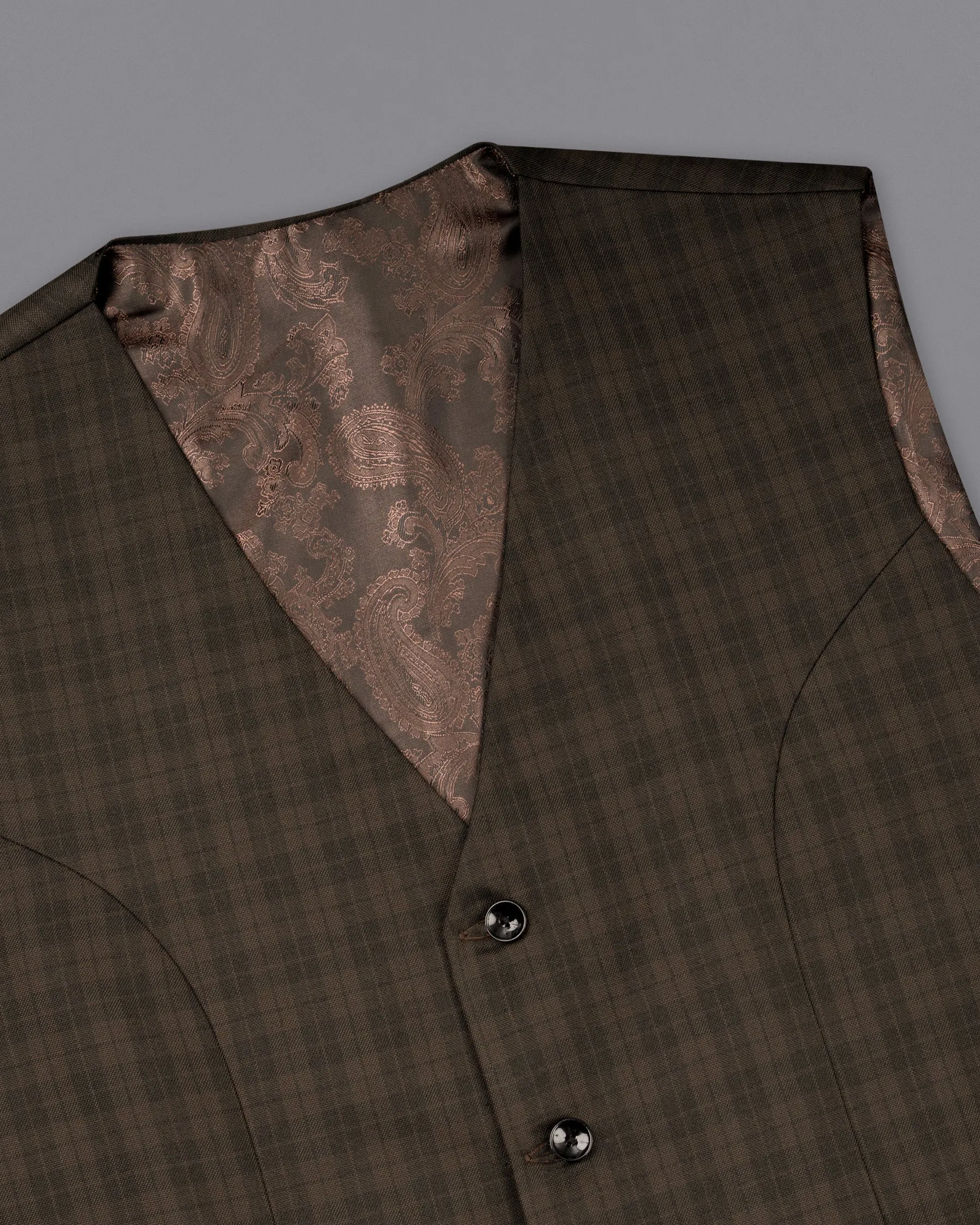 Armadillo Brown Plaid Waistcoat sold by French Crown product image thumbnail 4