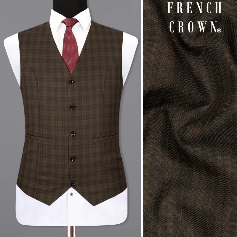 Armadillo Brown Plaid Waistcoat sold by French Crown
