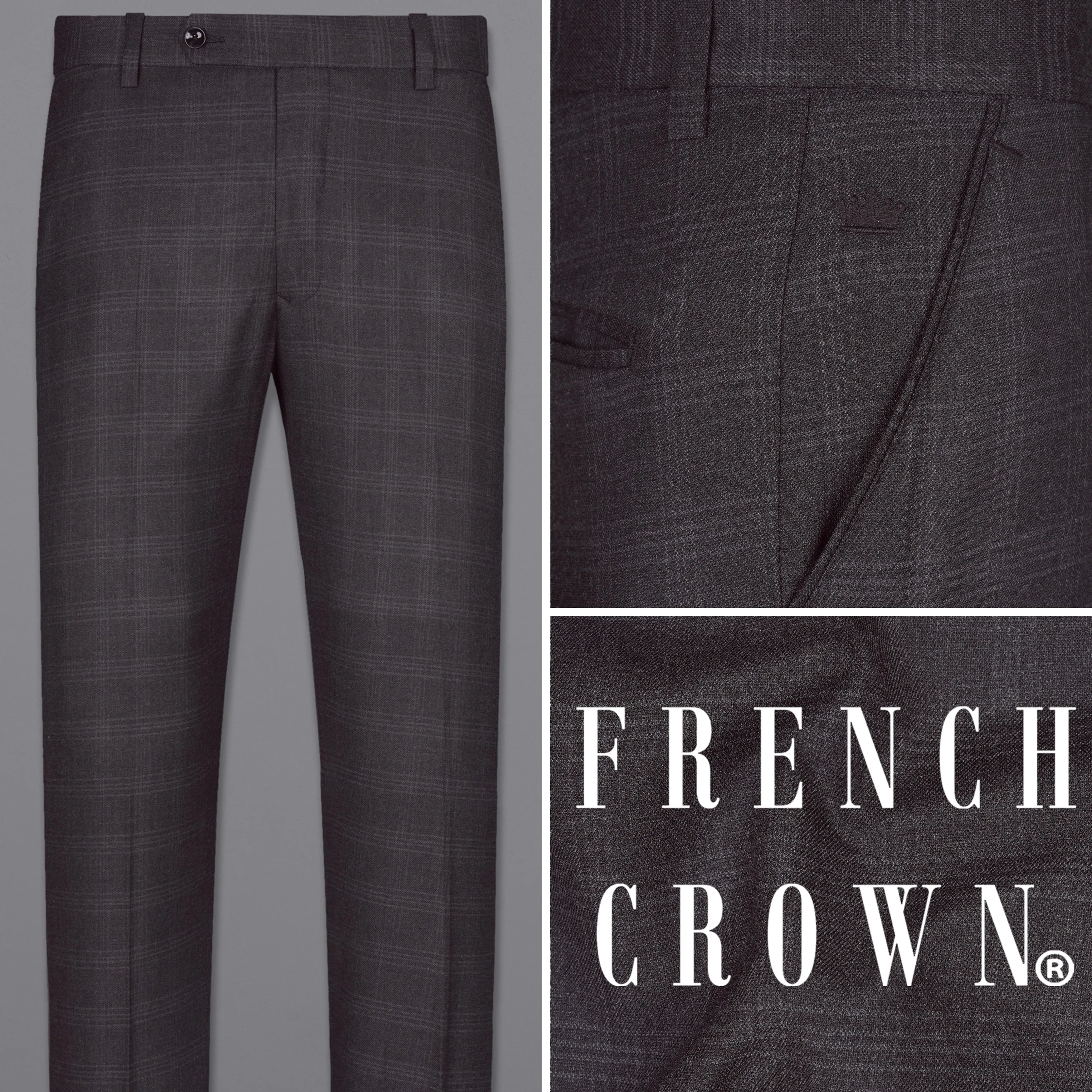 Tuatara Gray Plaid Pant sold by French Crown