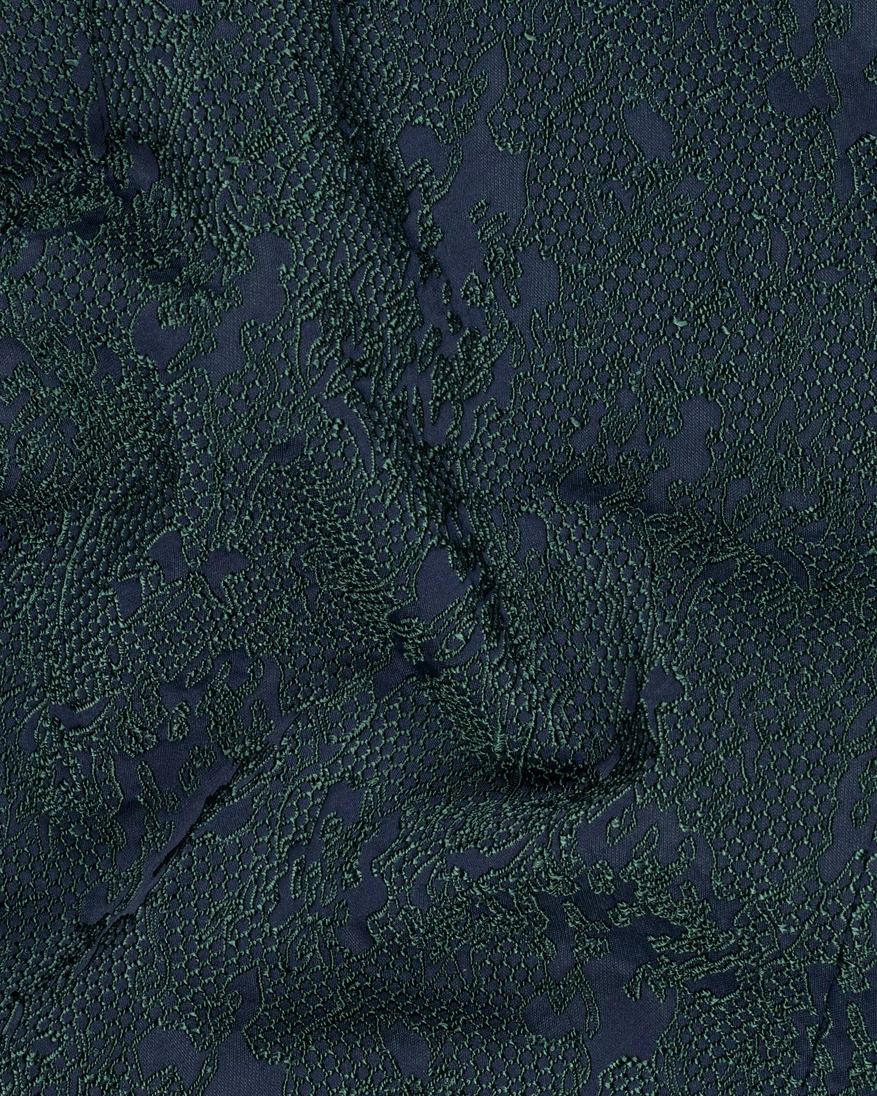 Timber Green Ditsy Textured Jacquard Designer Nehru Jacket sold by French Crown product image thumbnail 3