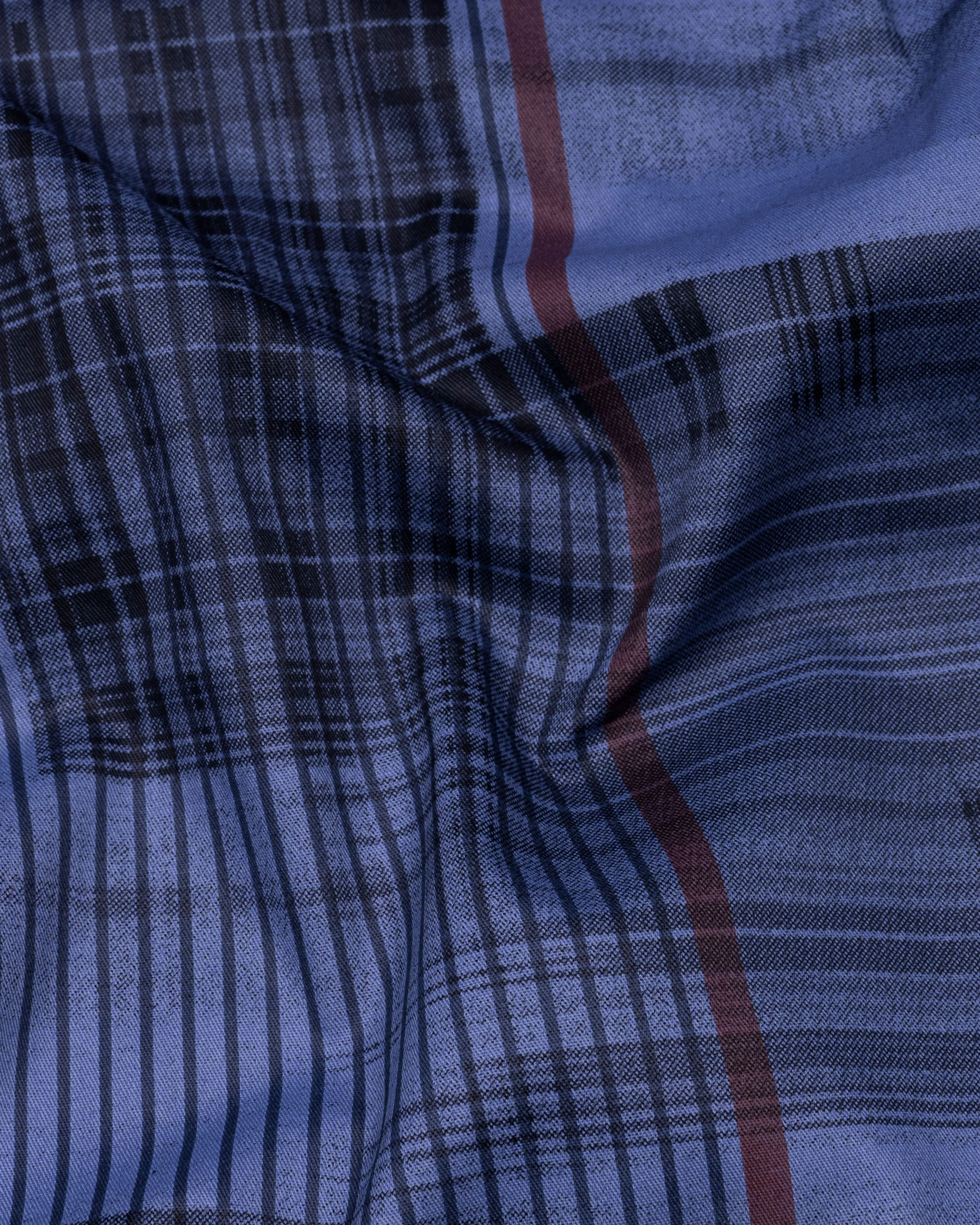 Scampi Blue with Black Premium Cotton Shirt sold by French Crown product image thumbnail 3