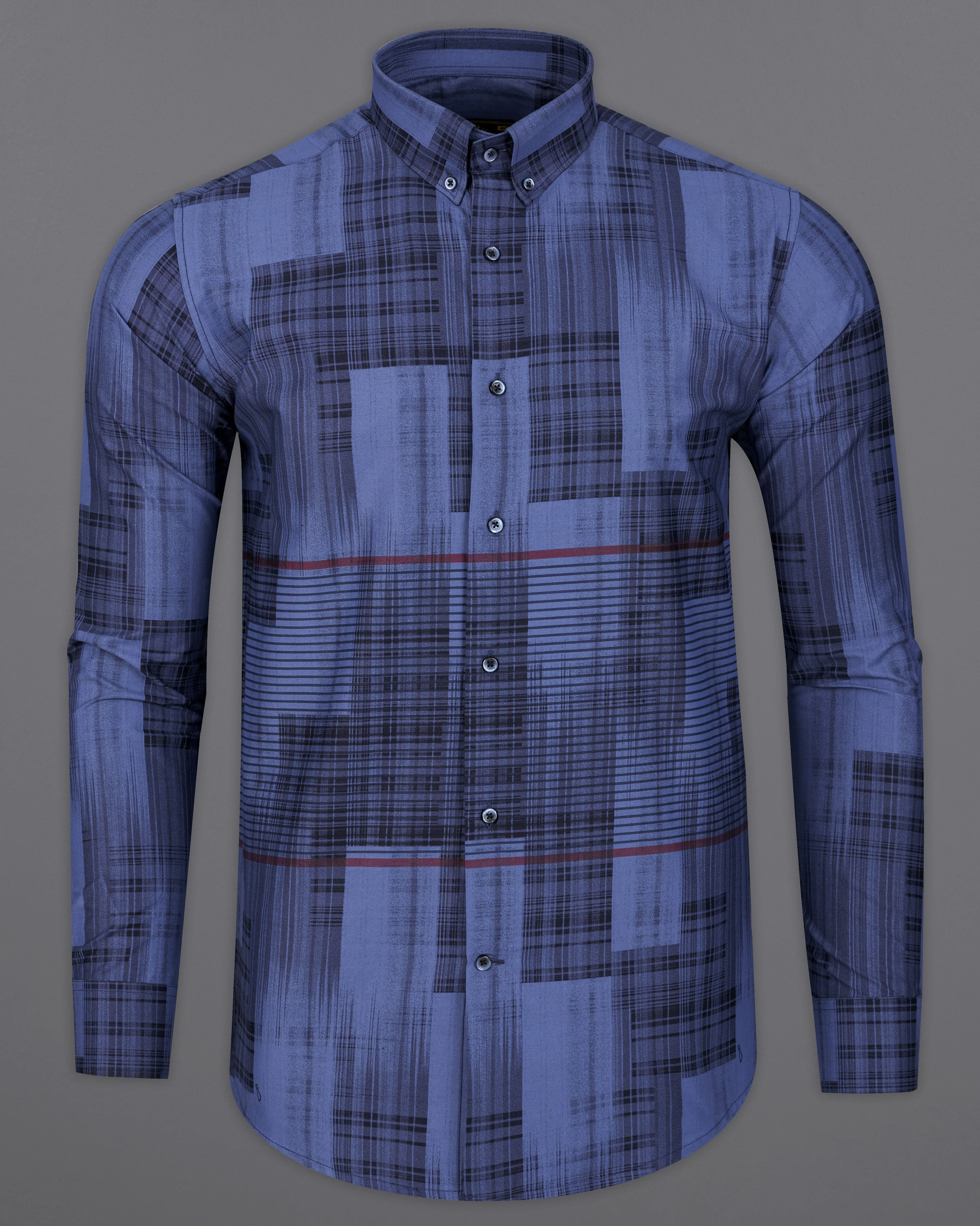 Scampi Blue with Black Premium Cotton Shirt sold by French Crown product image thumbnail 2