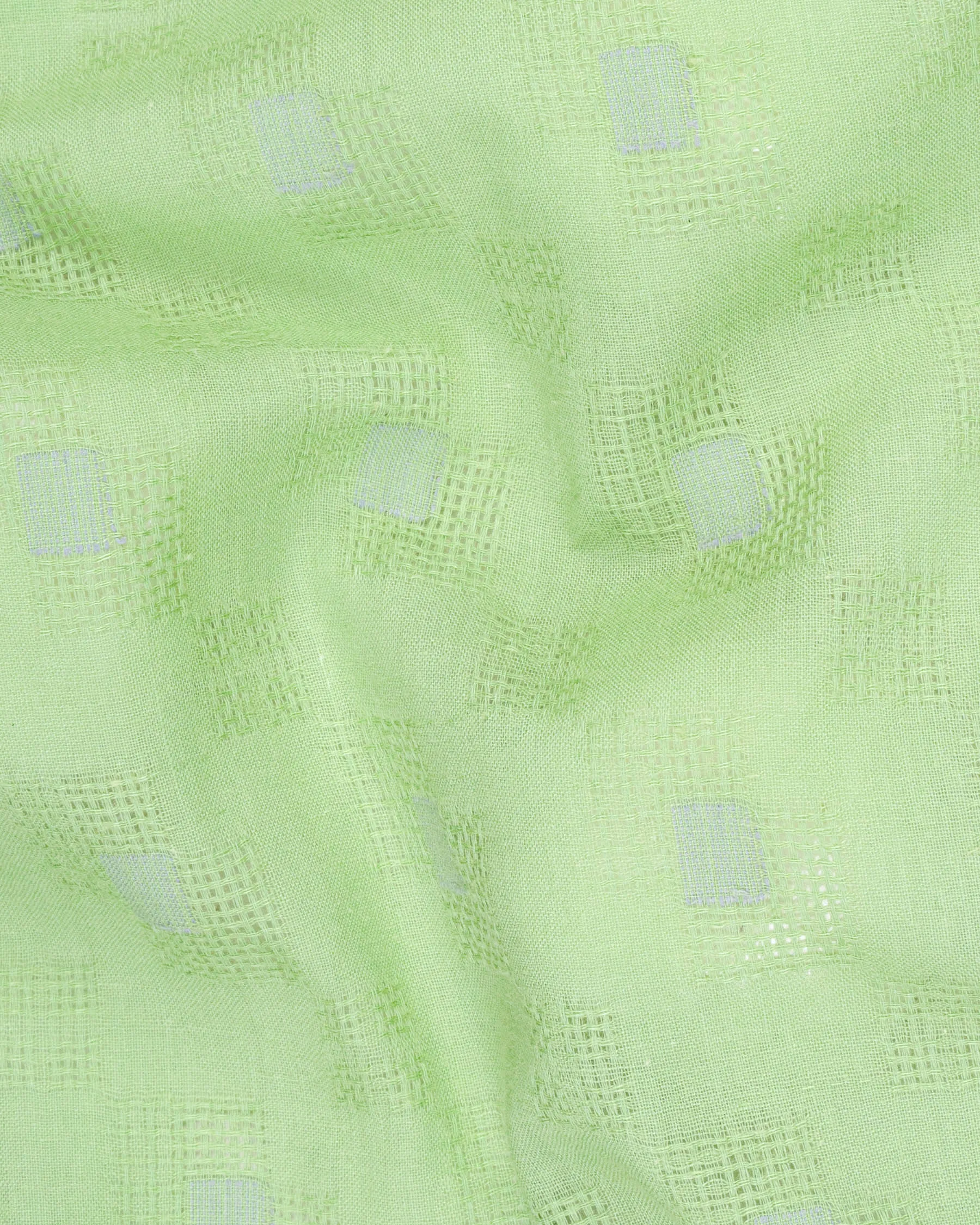 Pixie Green Geometric Dobby Textured Premium Giza Cotton Kurta sold by French Crown product image thumbnail 3