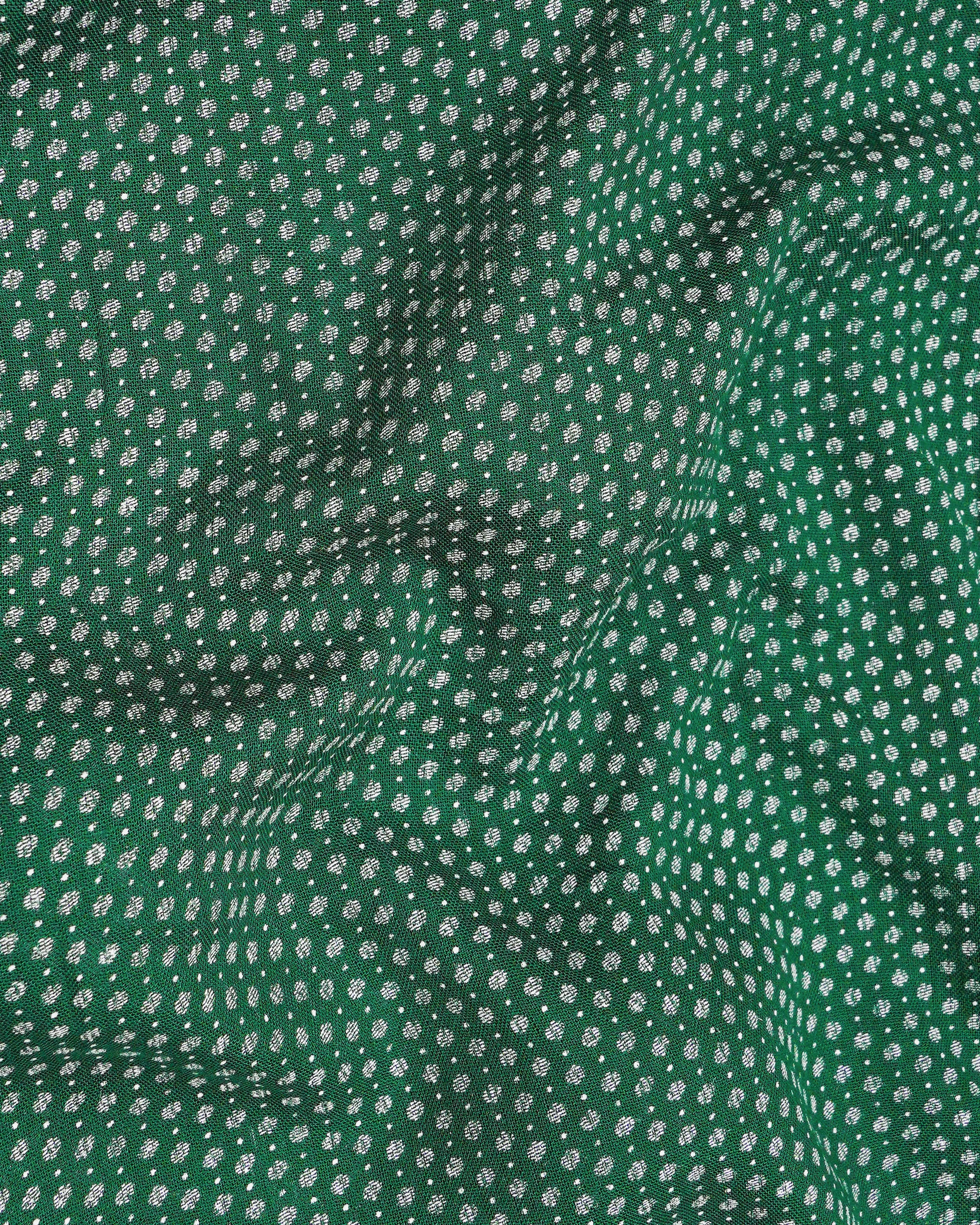 Killarney Green and White Printed Loose Premium Cotton Beachshirt sold by French Crown product image thumbnail 2