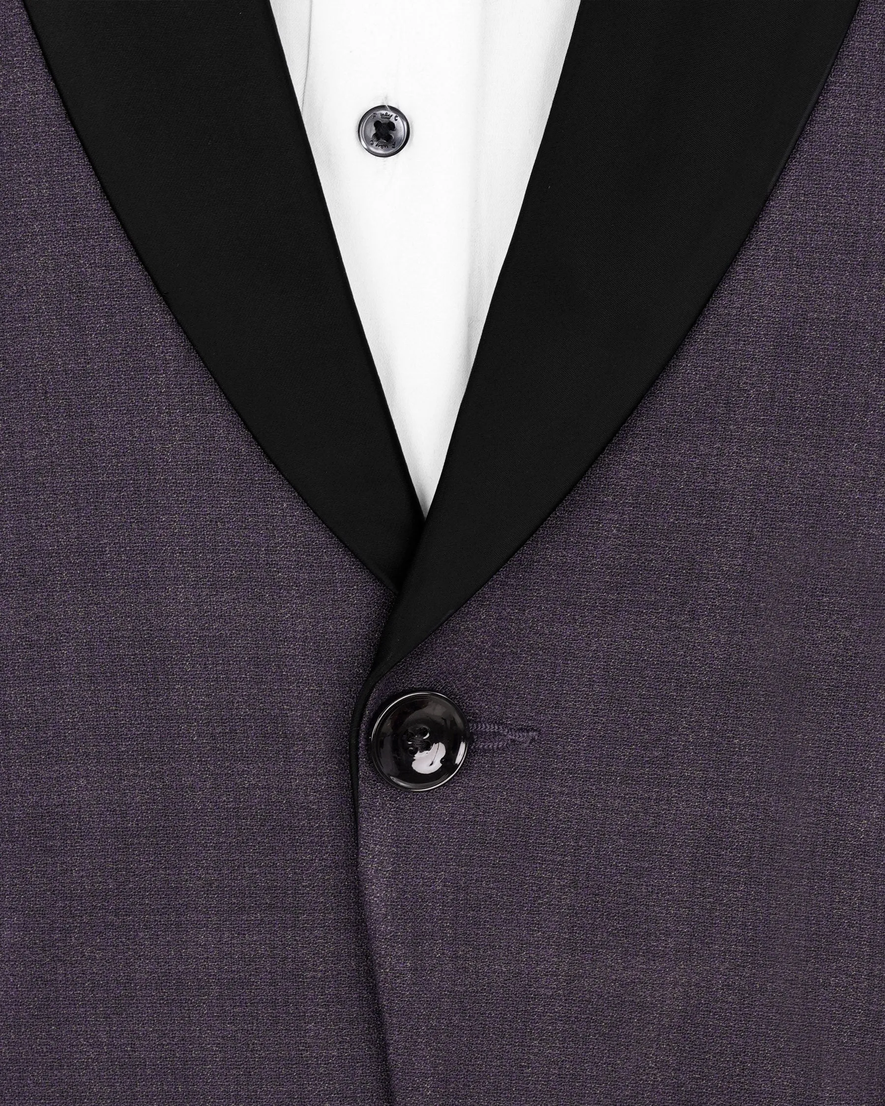 Gunmetal Purple Subtle Plaid Tuxedo Blazer sold by French Crown product image thumbnail 4