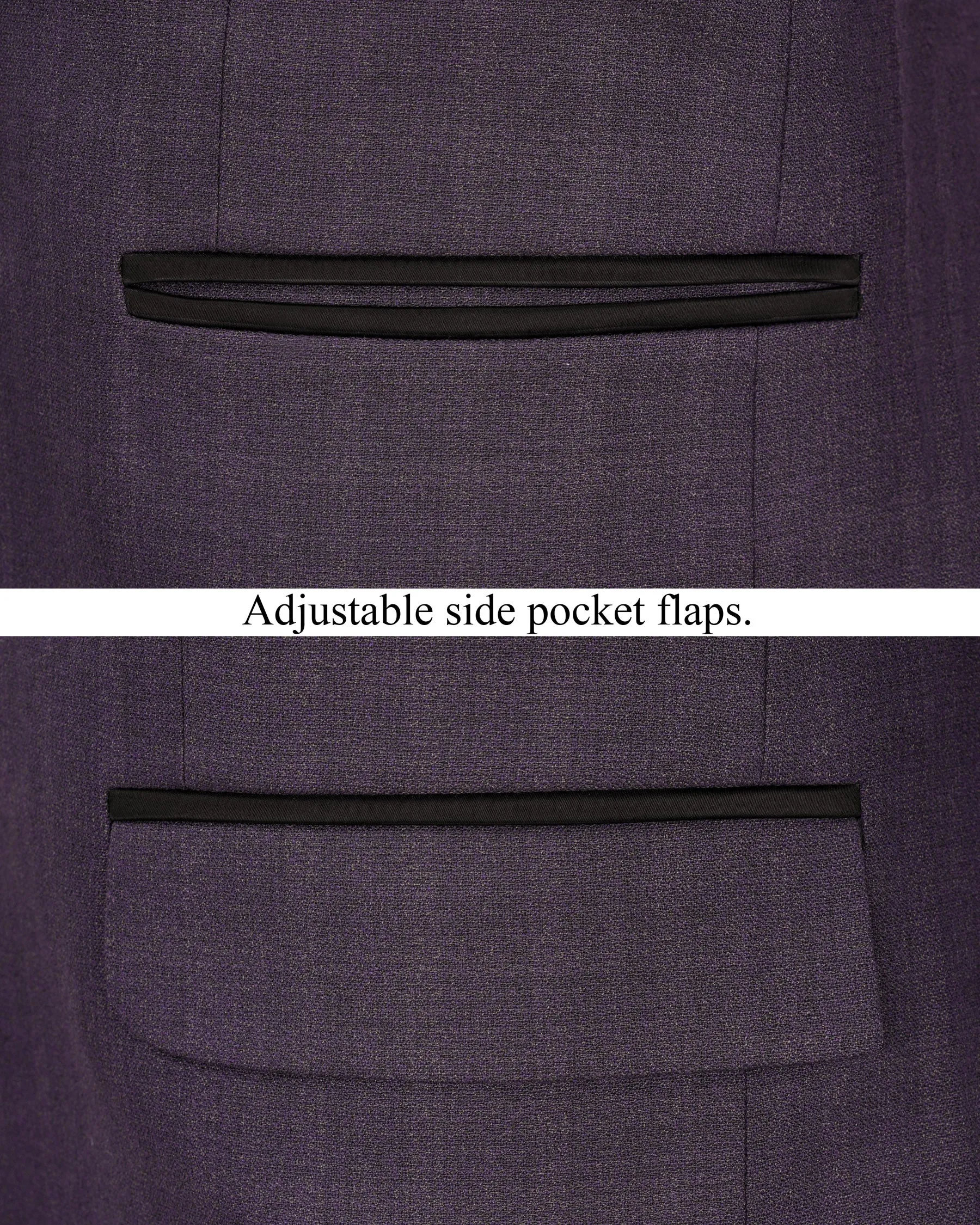 Gunmetal Purple Subtle Plaid Tuxedo Blazer sold by French Crown product image thumbnail 5