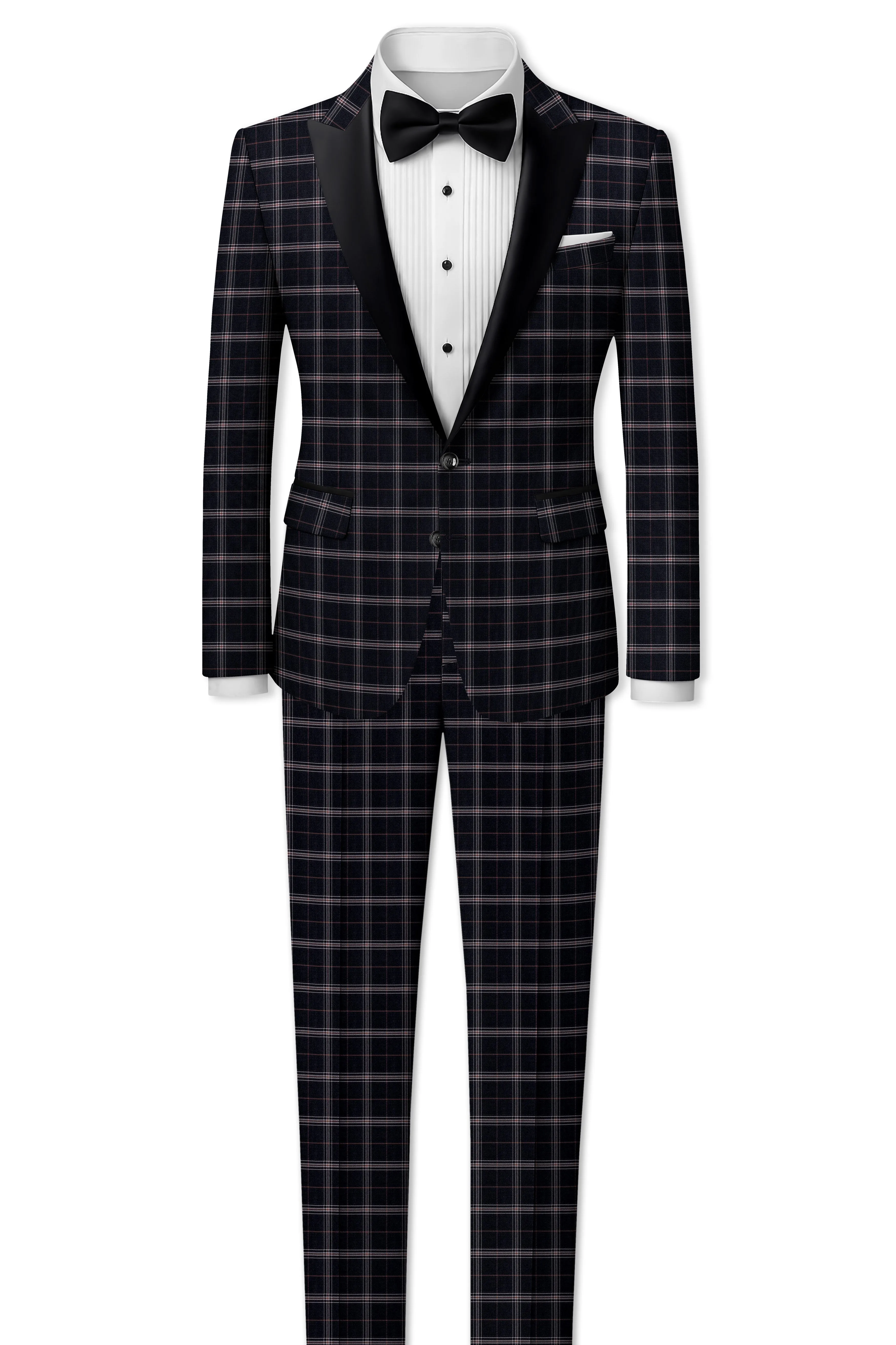Mind Shaft Black Plaid Woolrich Tuxedo Suit sold by French Crown product image thumbnail 4