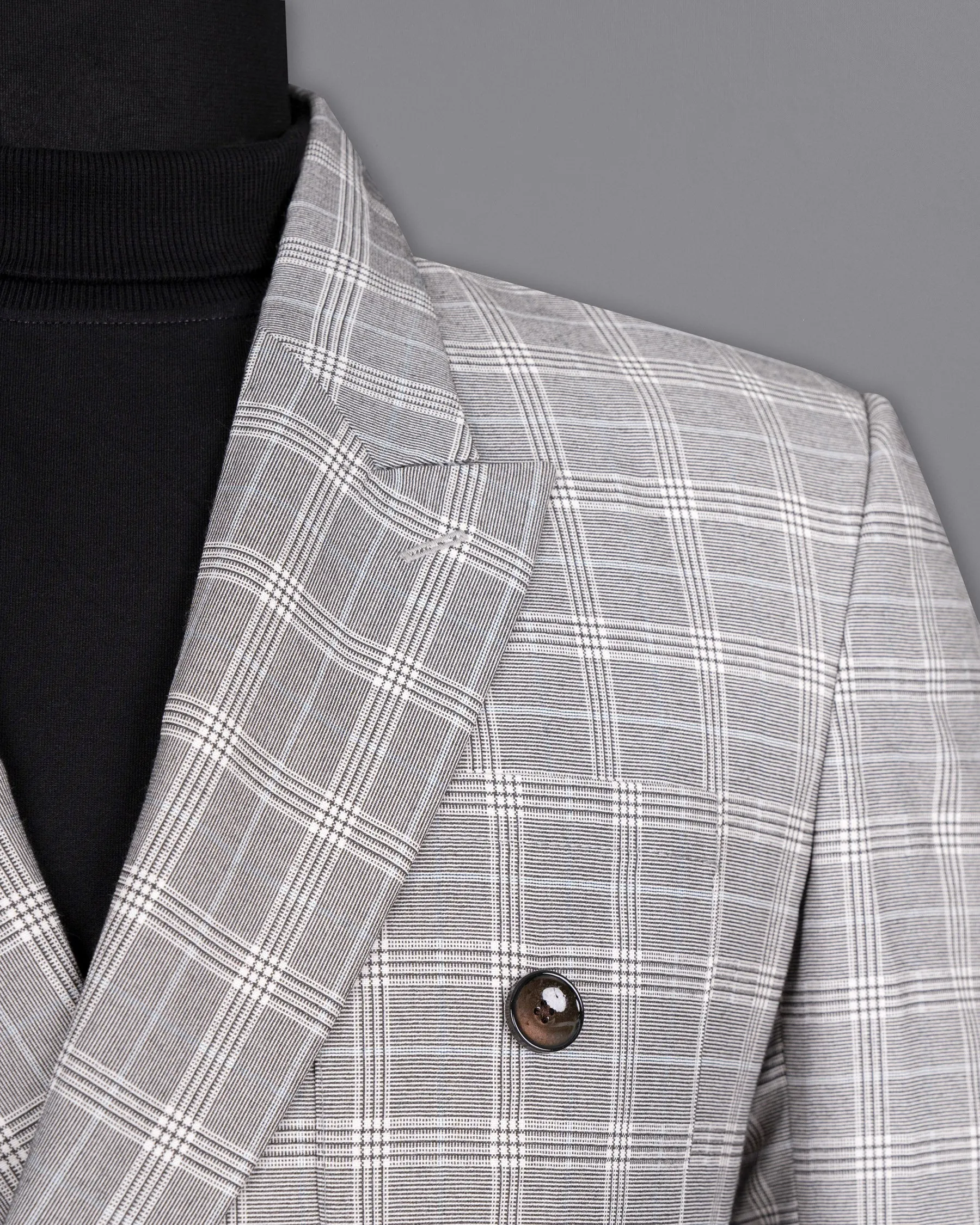 Mercury Grey Plaid Woolrich Double-Breasted Blazer sold by French Crown product image thumbnail 5