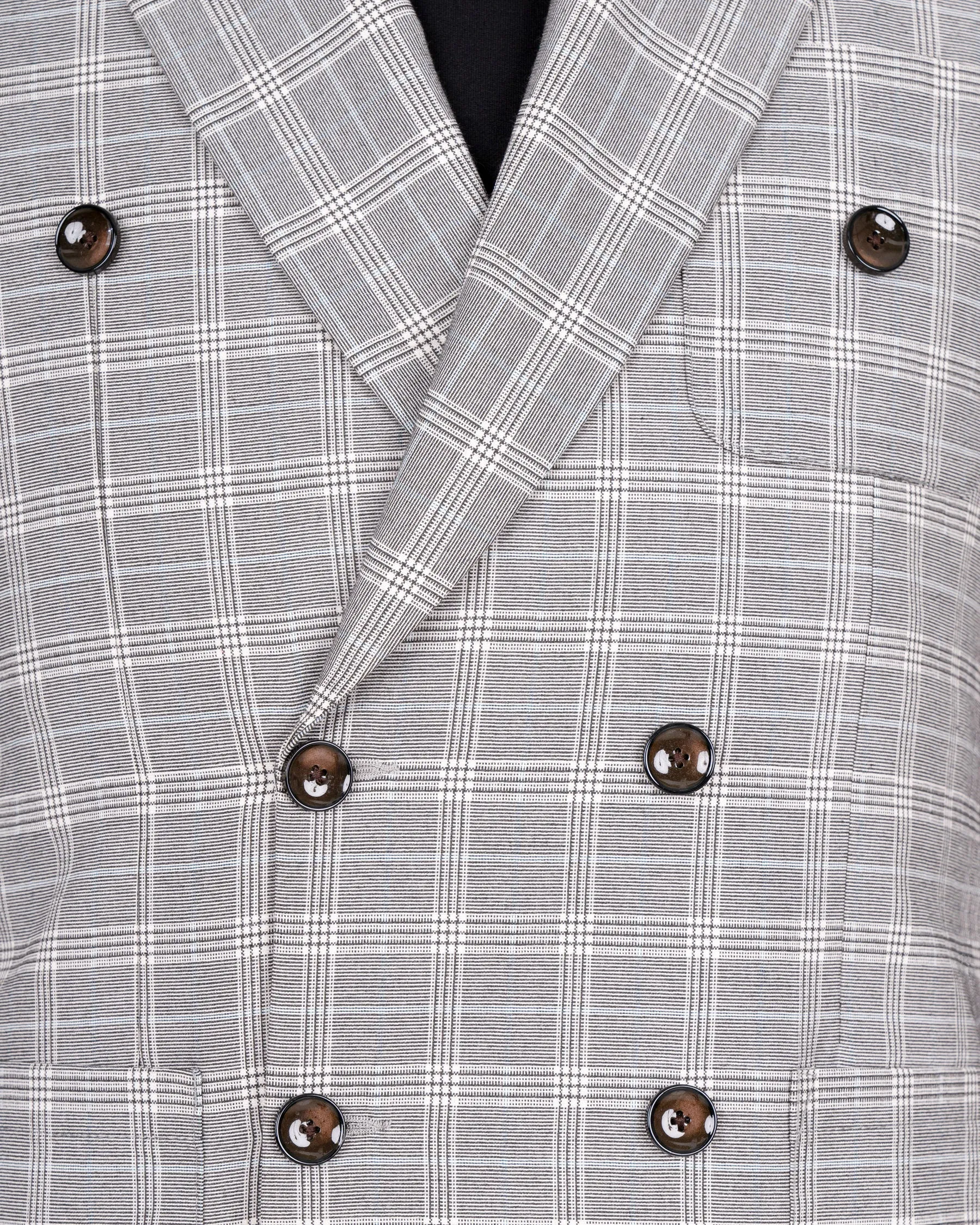 Mercury Grey Plaid Woolrich Double-Breasted Blazer sold by French Crown product image thumbnail 4