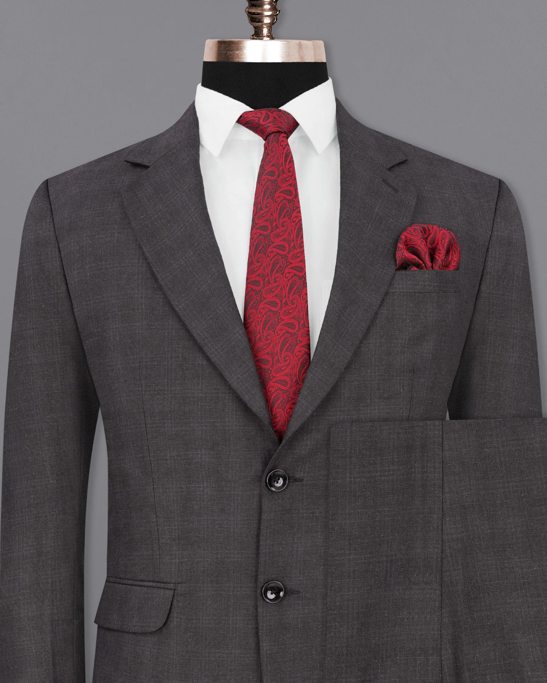 Iridium Gray Subtle Plaid Single Breasted Suit sold by French Crown product image thumbnail 2