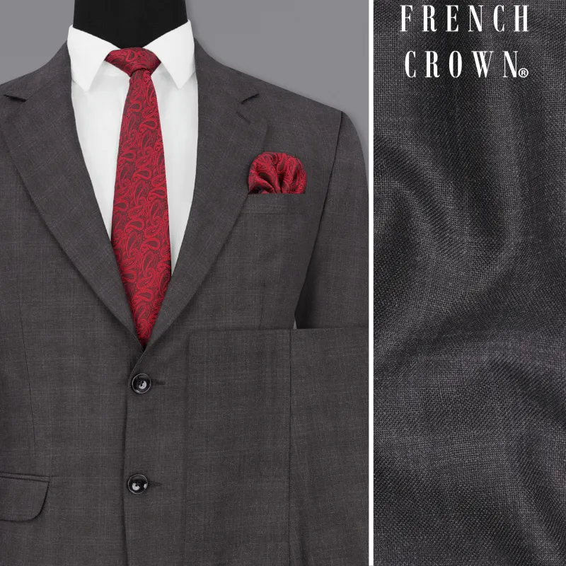 Iridium Gray Subtle Plaid Single Breasted Suit sold by French Crown
