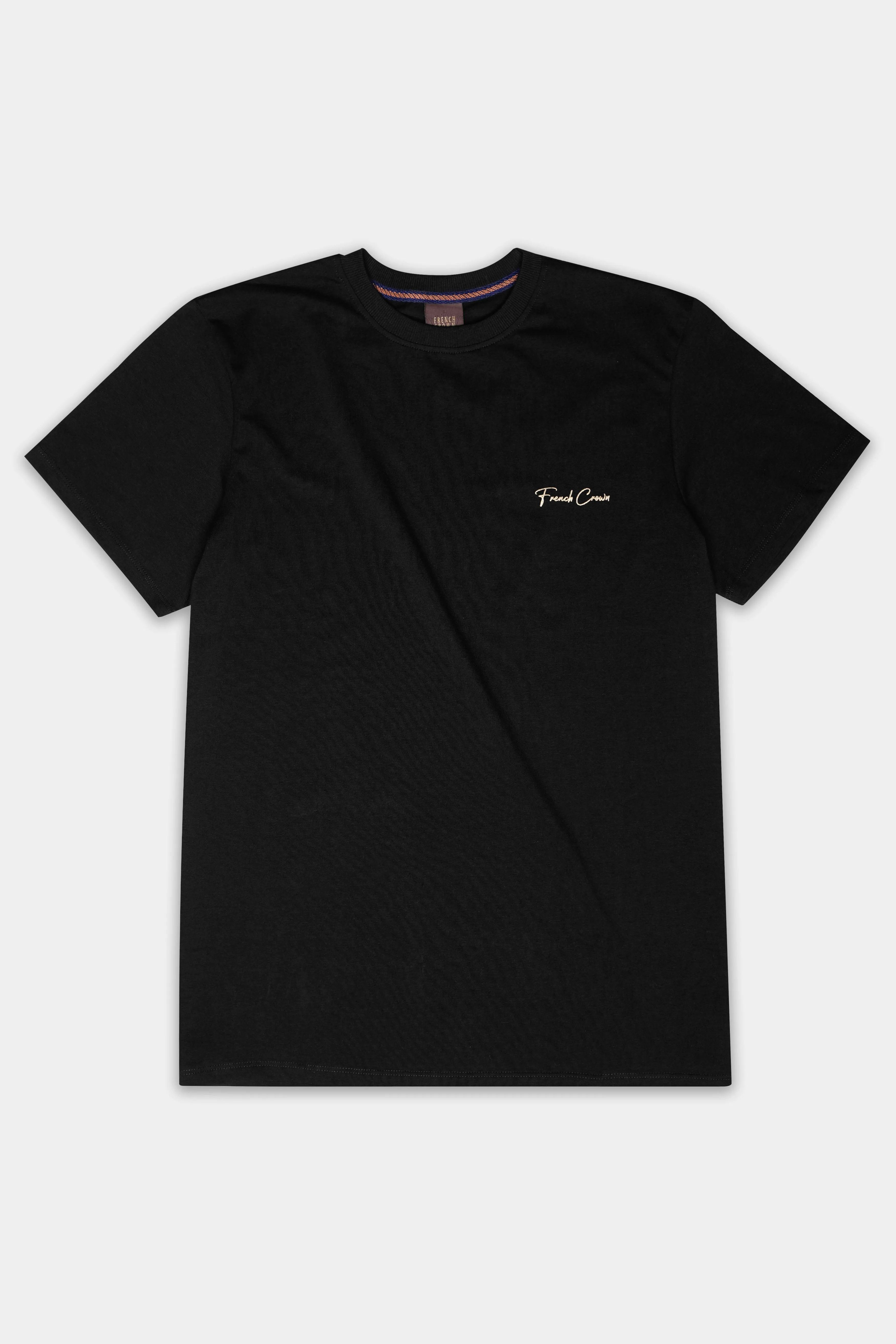 Jade Black Premium Cotton T-Shirt sold by French Crown product image thumbnail 5