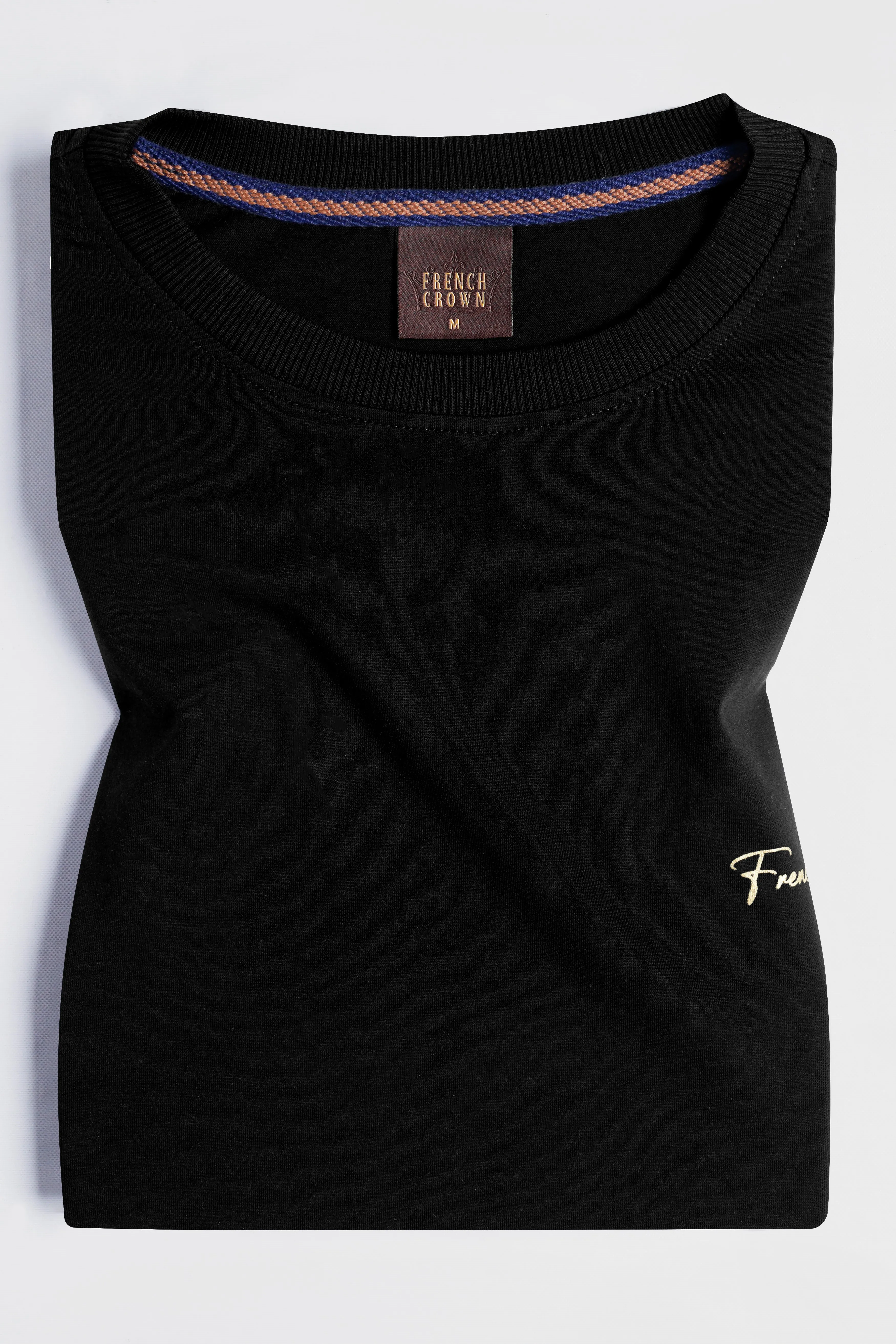 Jade Black Premium Cotton T-Shirt sold by French Crown product image thumbnail 2