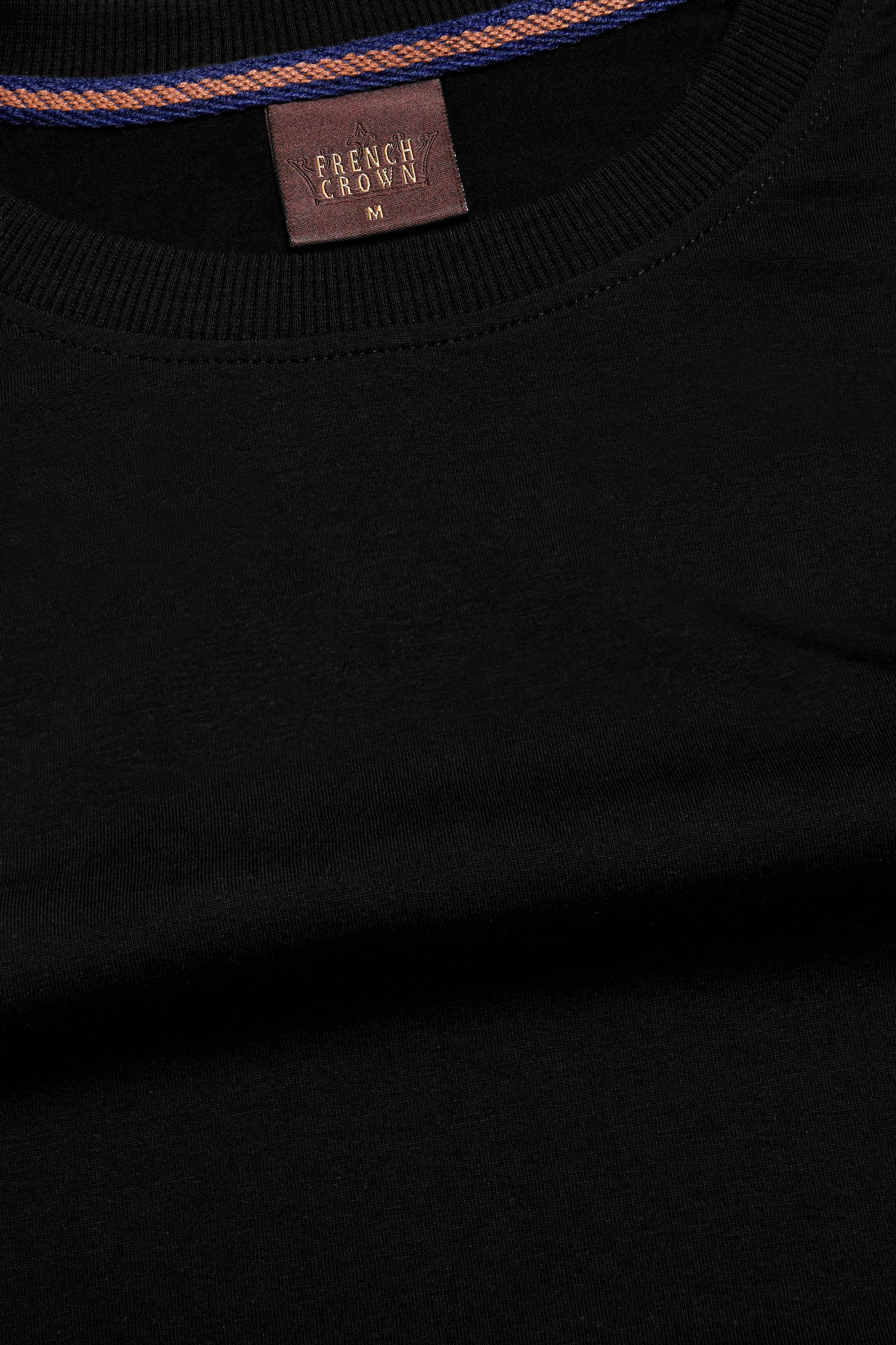 Jade Black Premium Cotton T-Shirt sold by French Crown product image thumbnail 4