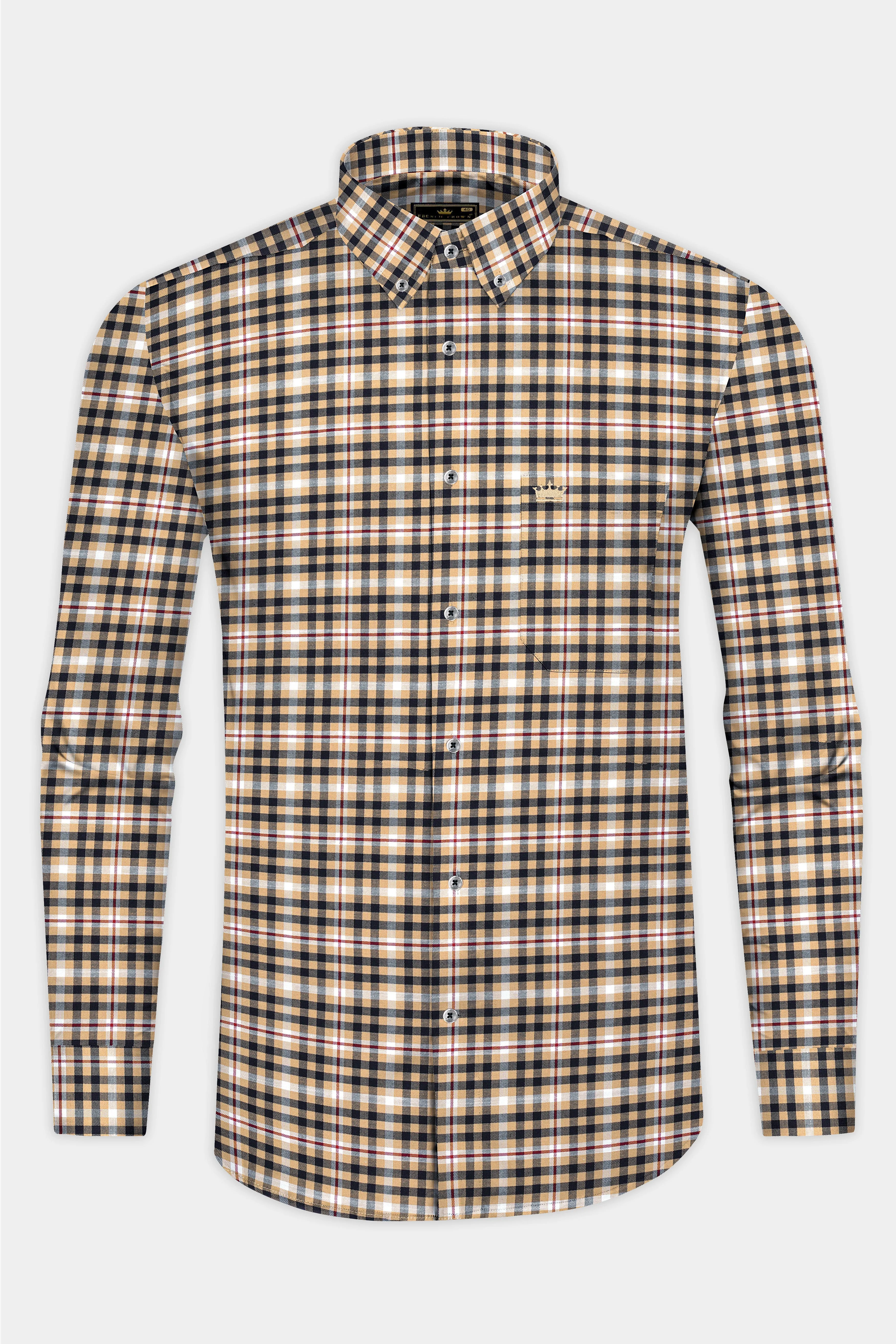 Nero Black with Cape Honey Windowpane Royal Oxford Shirt sold by French Crown product image thumbnail 4